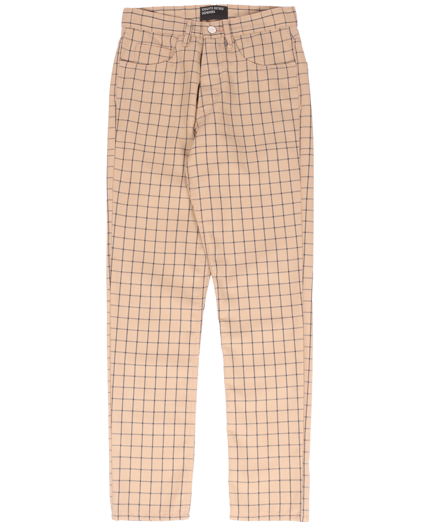 Gridded Wool Trousers