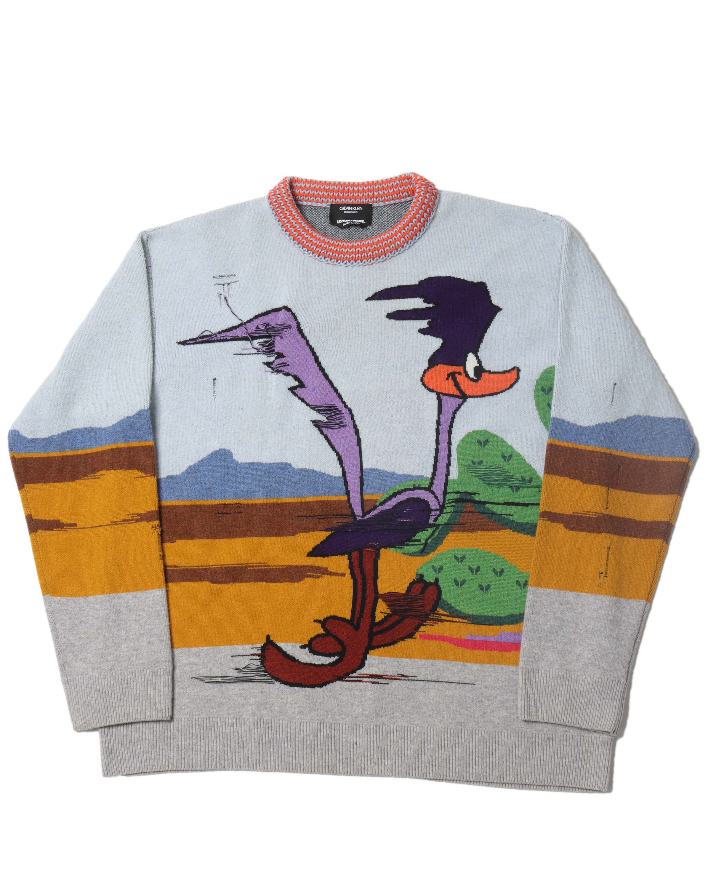 Calvin Klein 209W39NYC Distressed Road Runner Knit Sweater