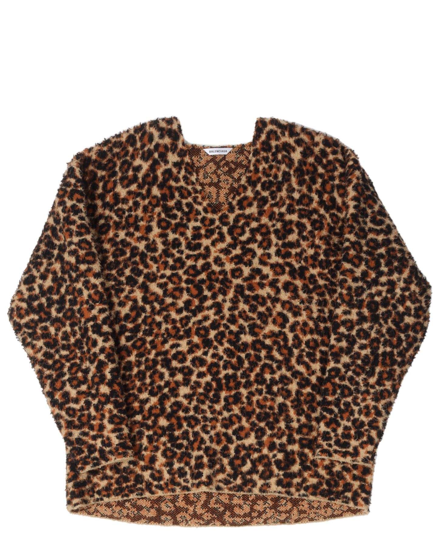 Wool-Blend Cheetah-Print Sweater