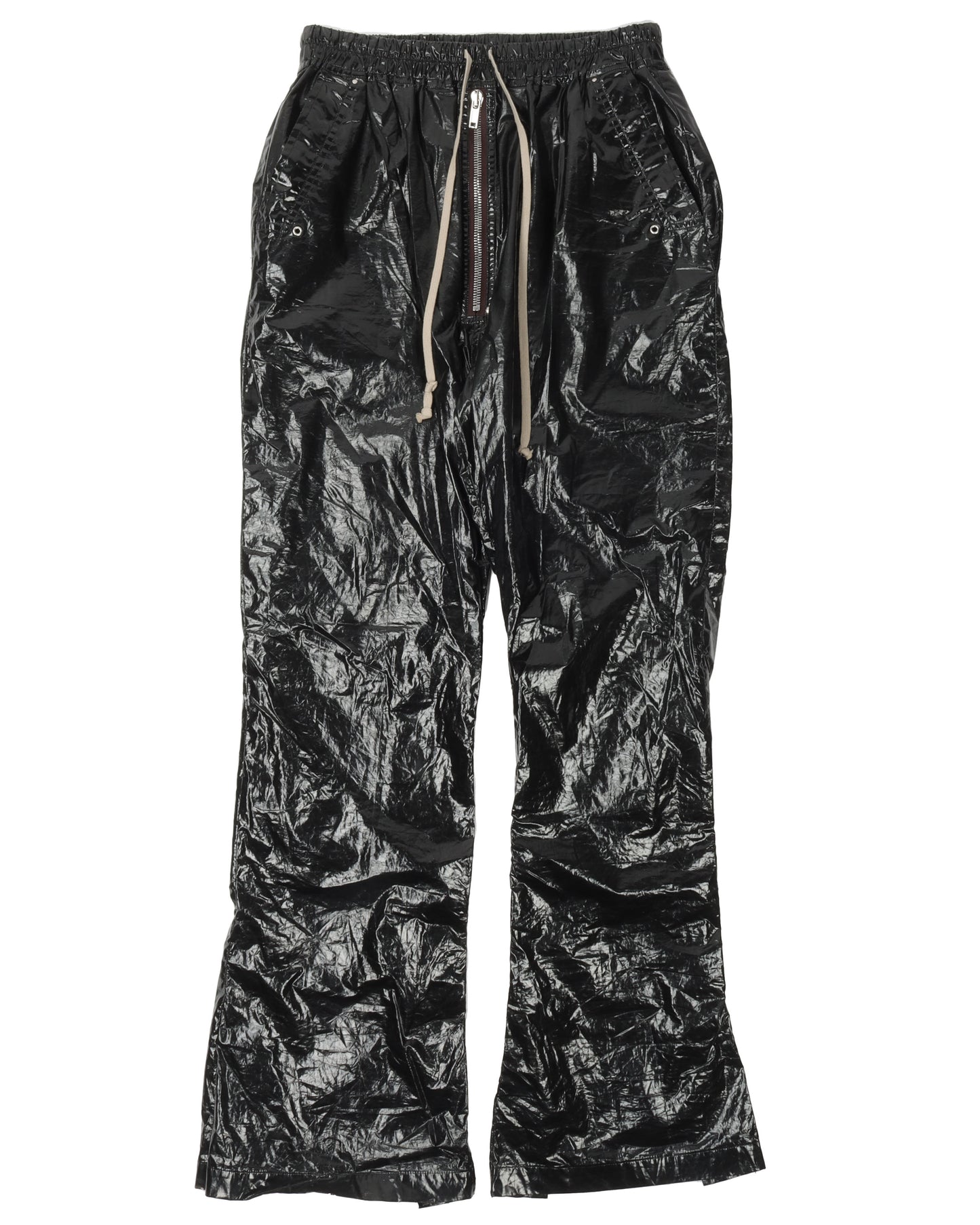Black Glossy Drop Crotch Sweats