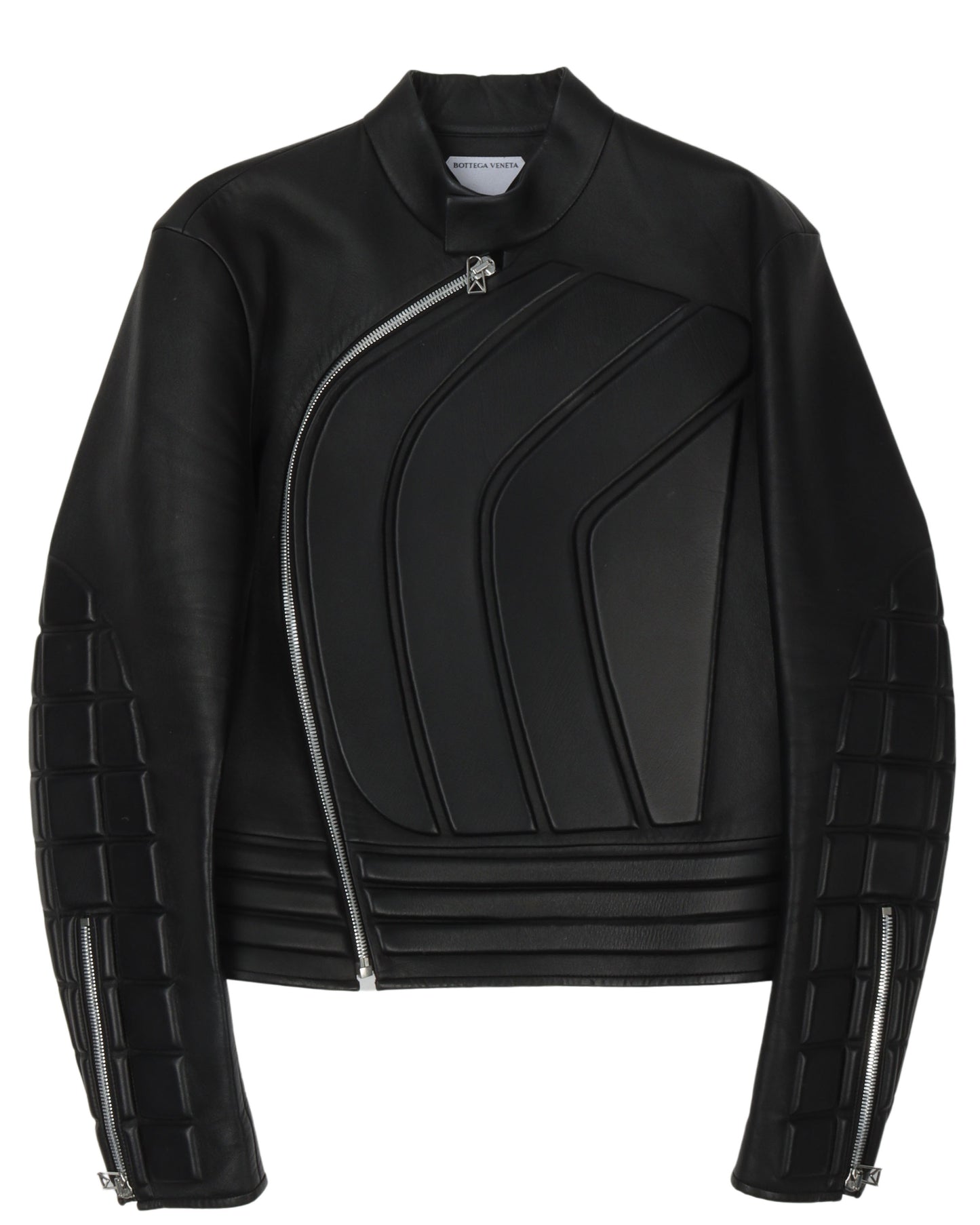 FW19 Runway Padded Leather Biker Jacket