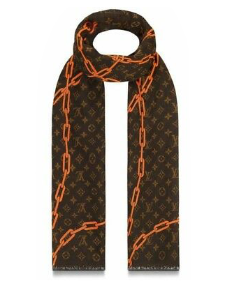 Chain Link Monogram Stole Scarf