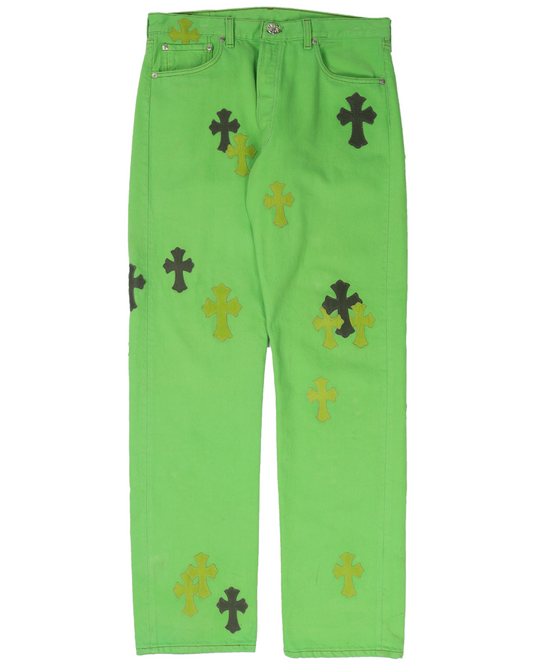 Levi's Cross Patch Denim Sex Records Neon Green
