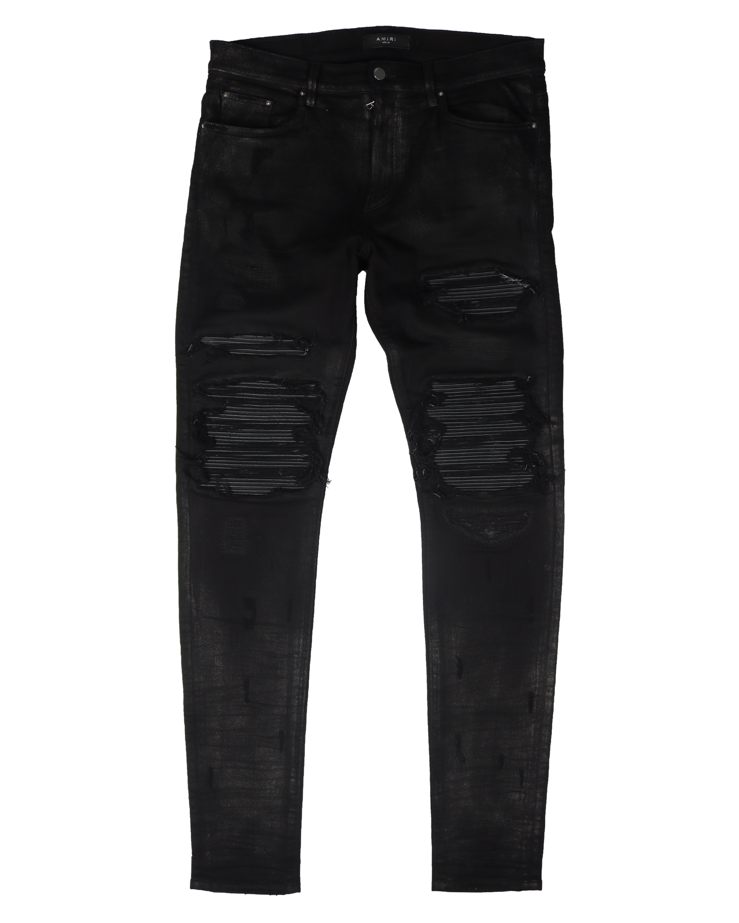 Wax Coated Distressed Denim