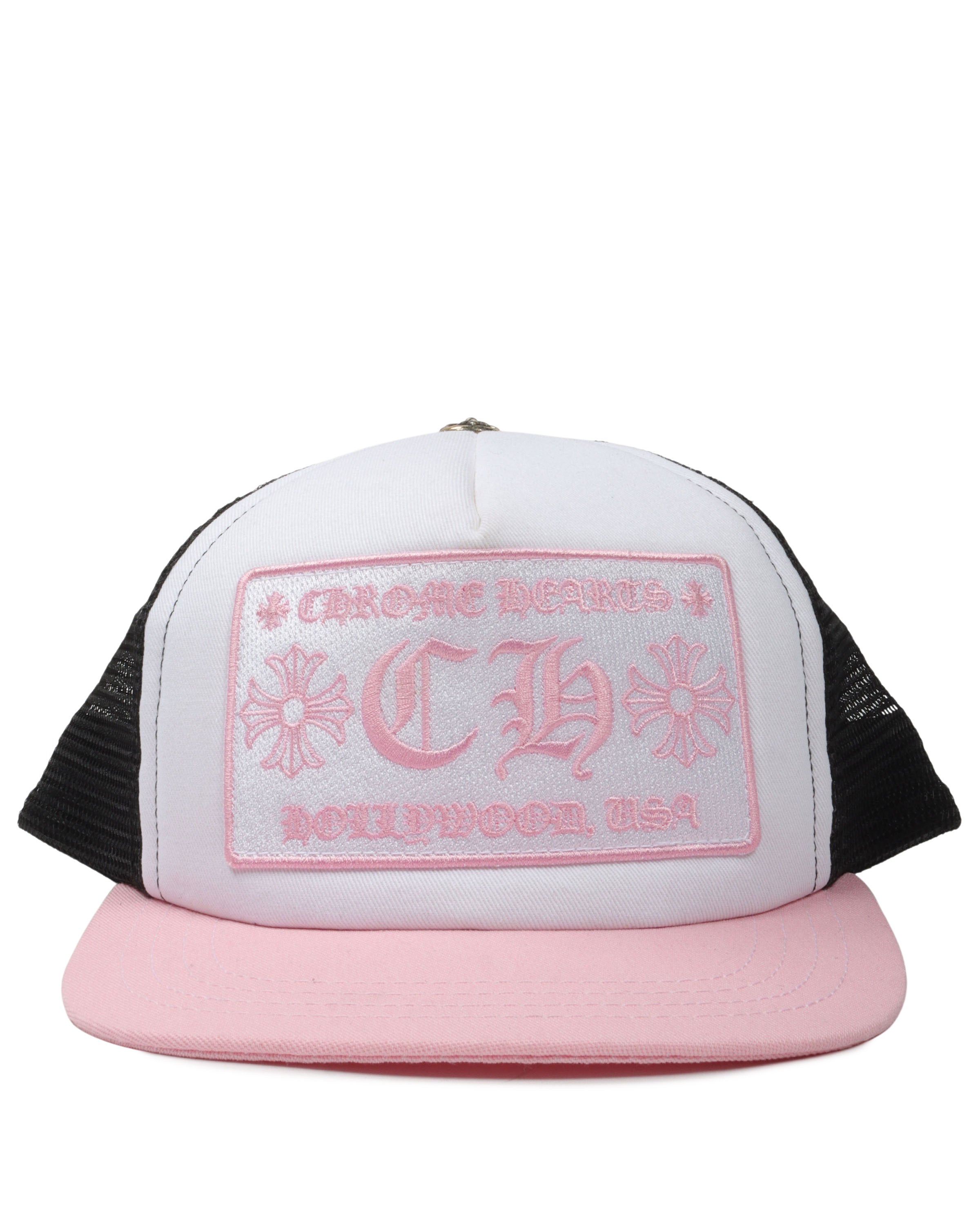 Chrome Hearts Cap Pink Chrome Hearts Pink 'Hollywood' Trucker Hat