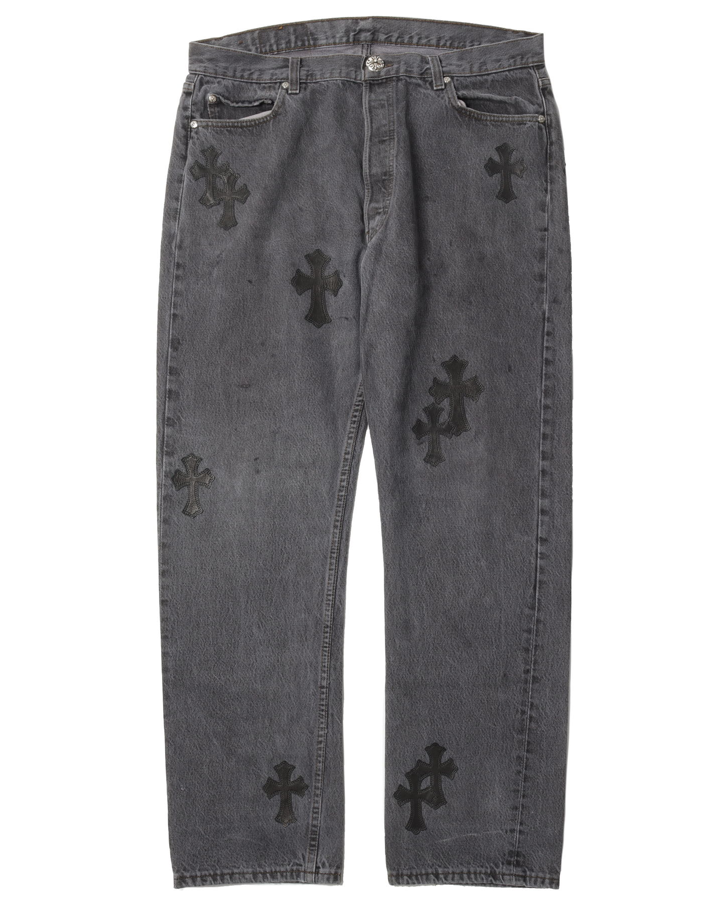 Grey Black Cross Jeans