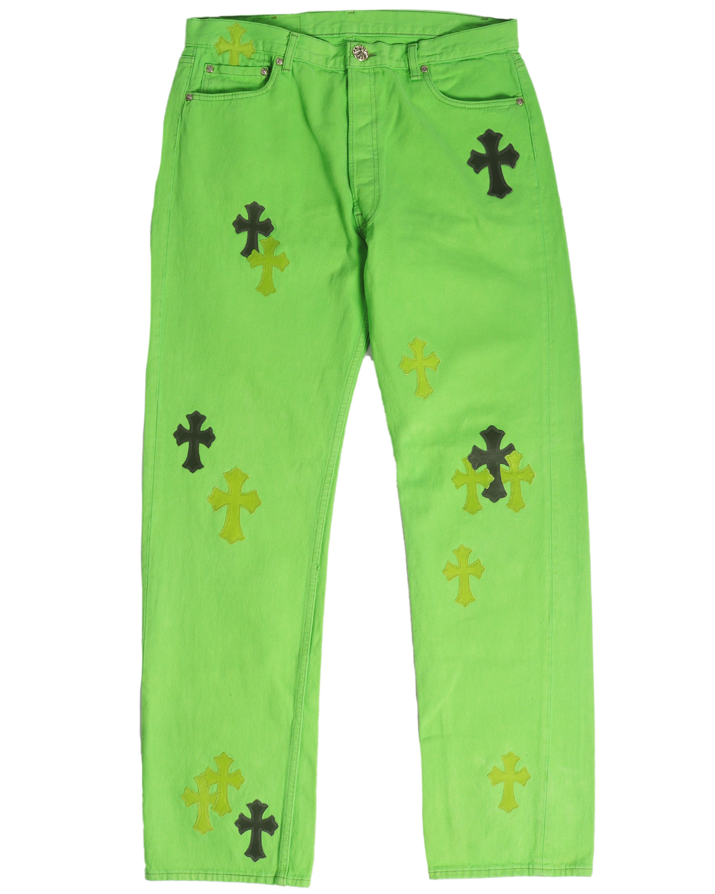 Levi's Cross Patch Denim Sex Records Neon Green