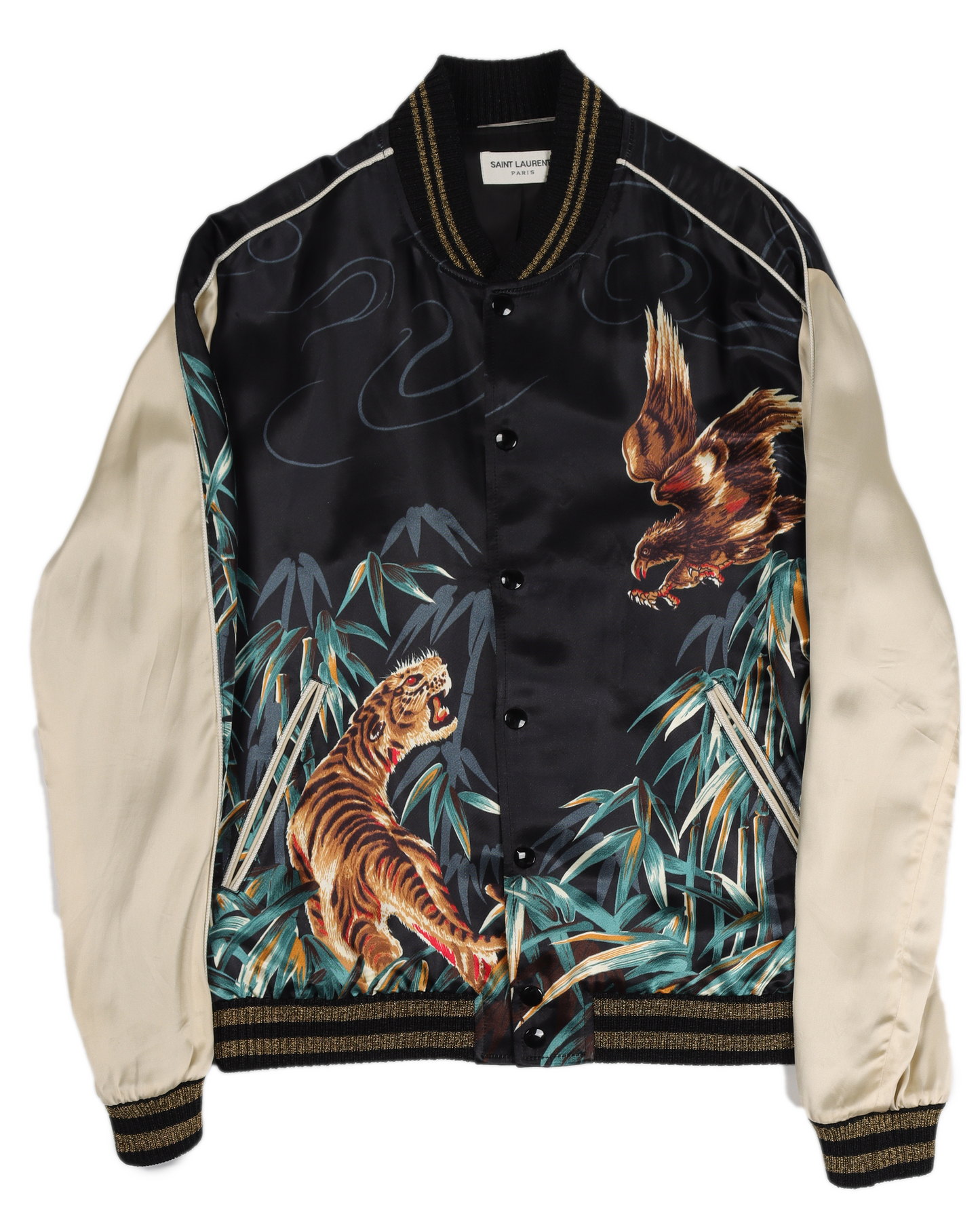 SS16 Tiger Eagle Satin Bomber Jacket
