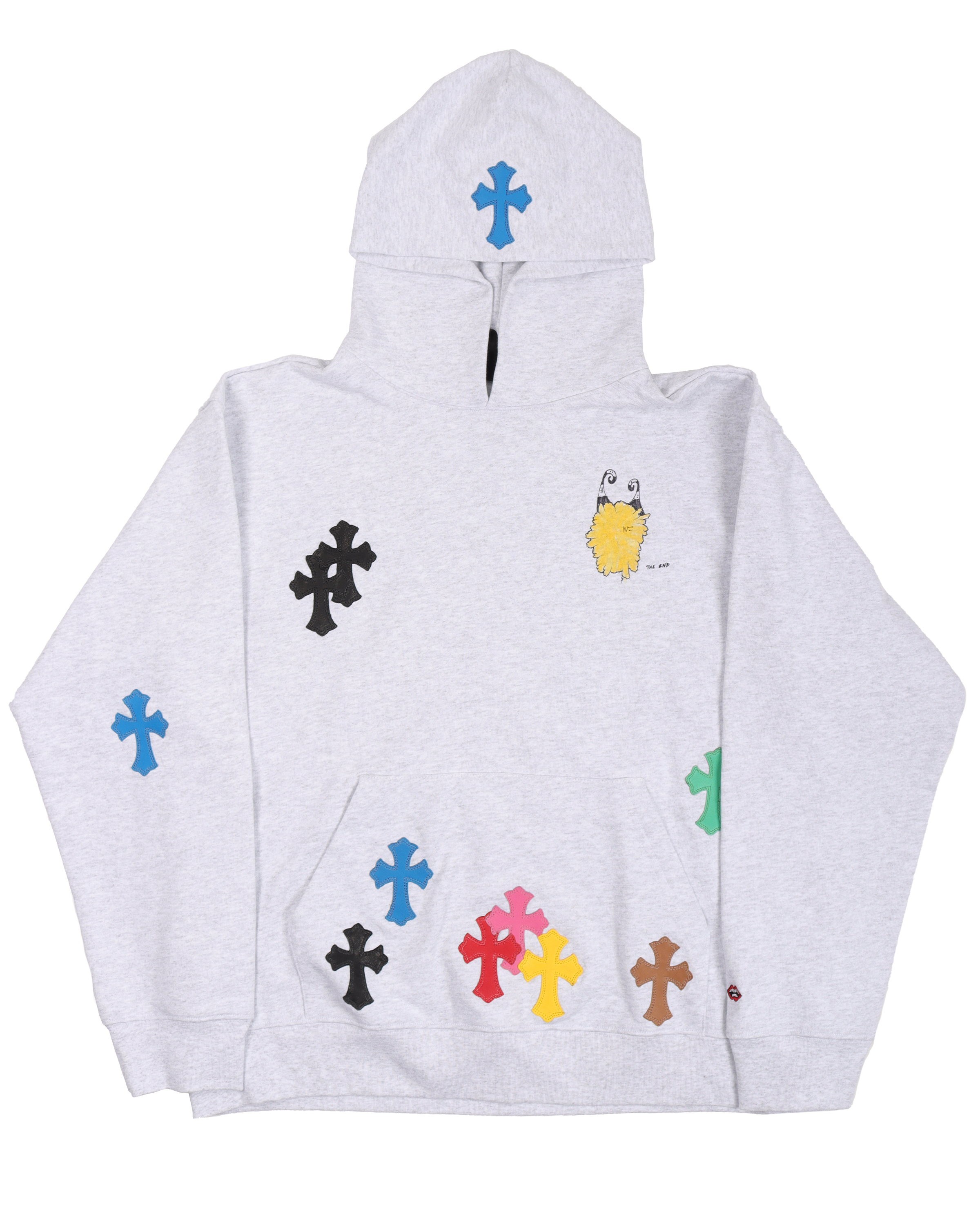 Chrome Hearts Multicolor Leather Cross Patch Hoodie