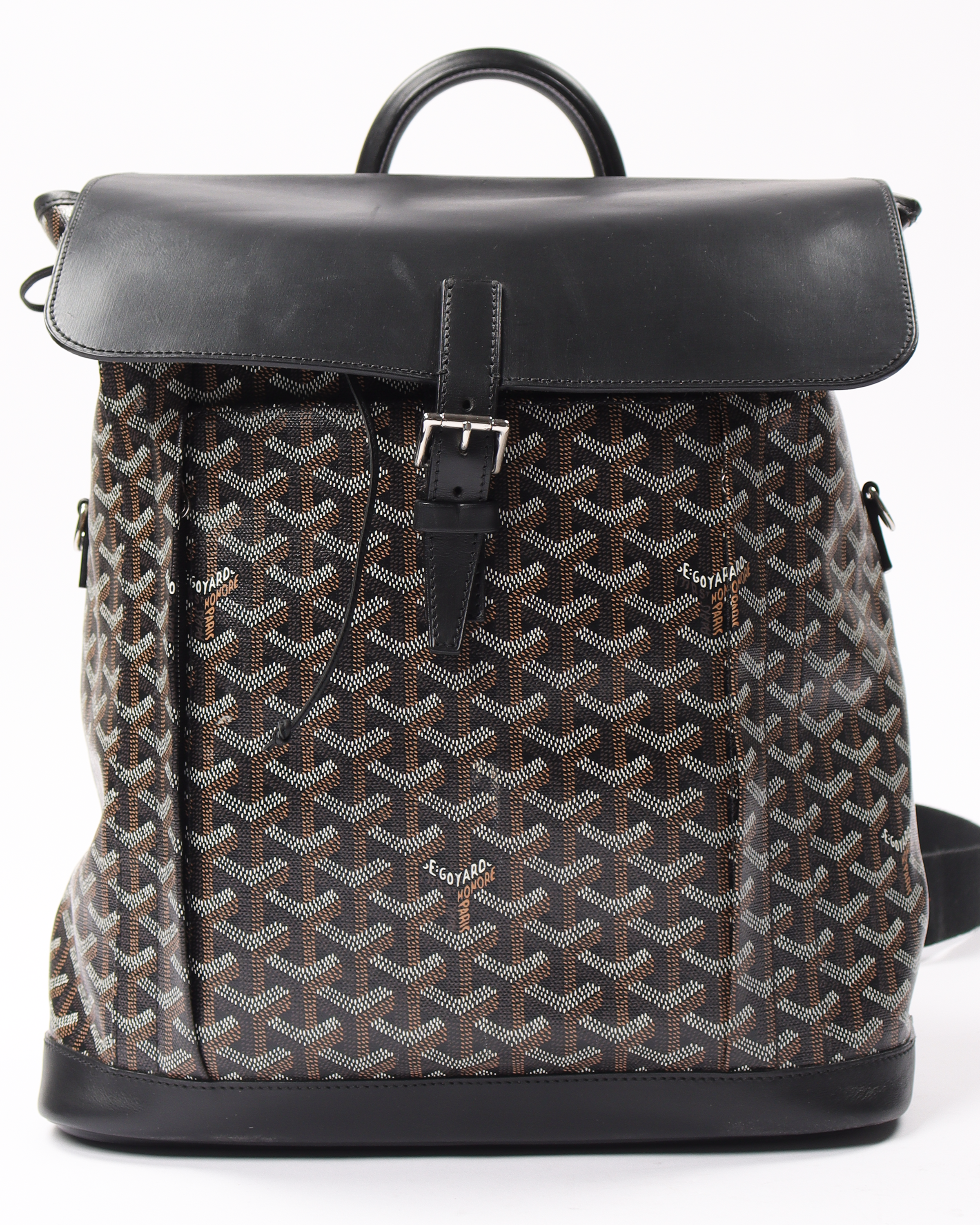Goyard Alpin Backpack Goyardine Black/Tan in Goyardine/Calfskin