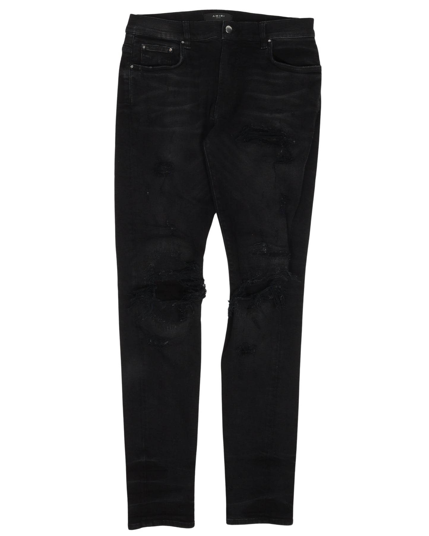 Black Distressed Denim Jeans