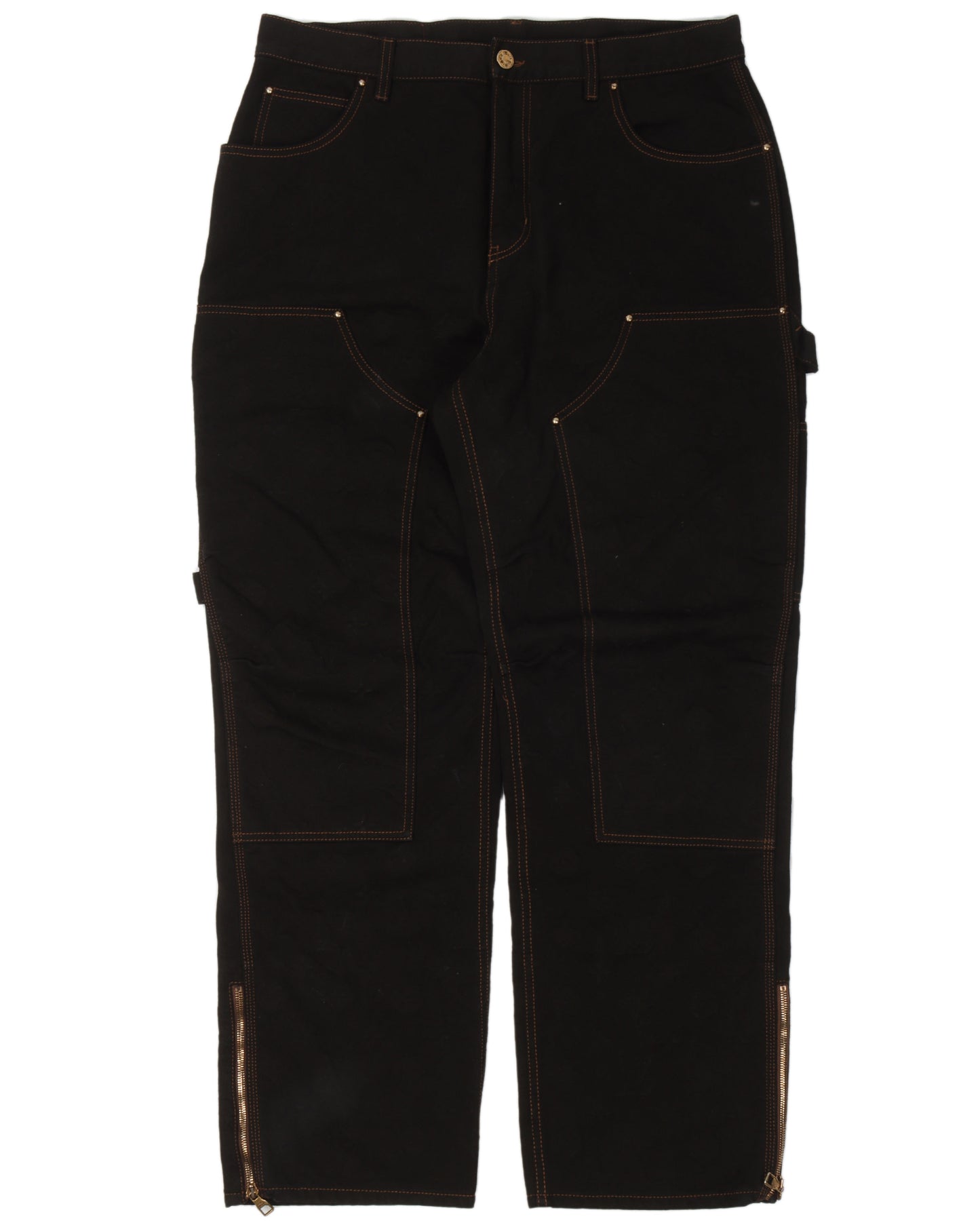 Dyed Double-Knee Monogram Carpenter Pants