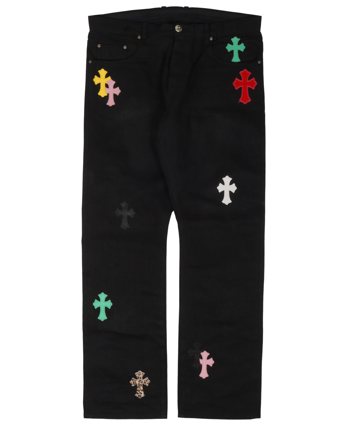 Multicolor Cross Patch Jeans