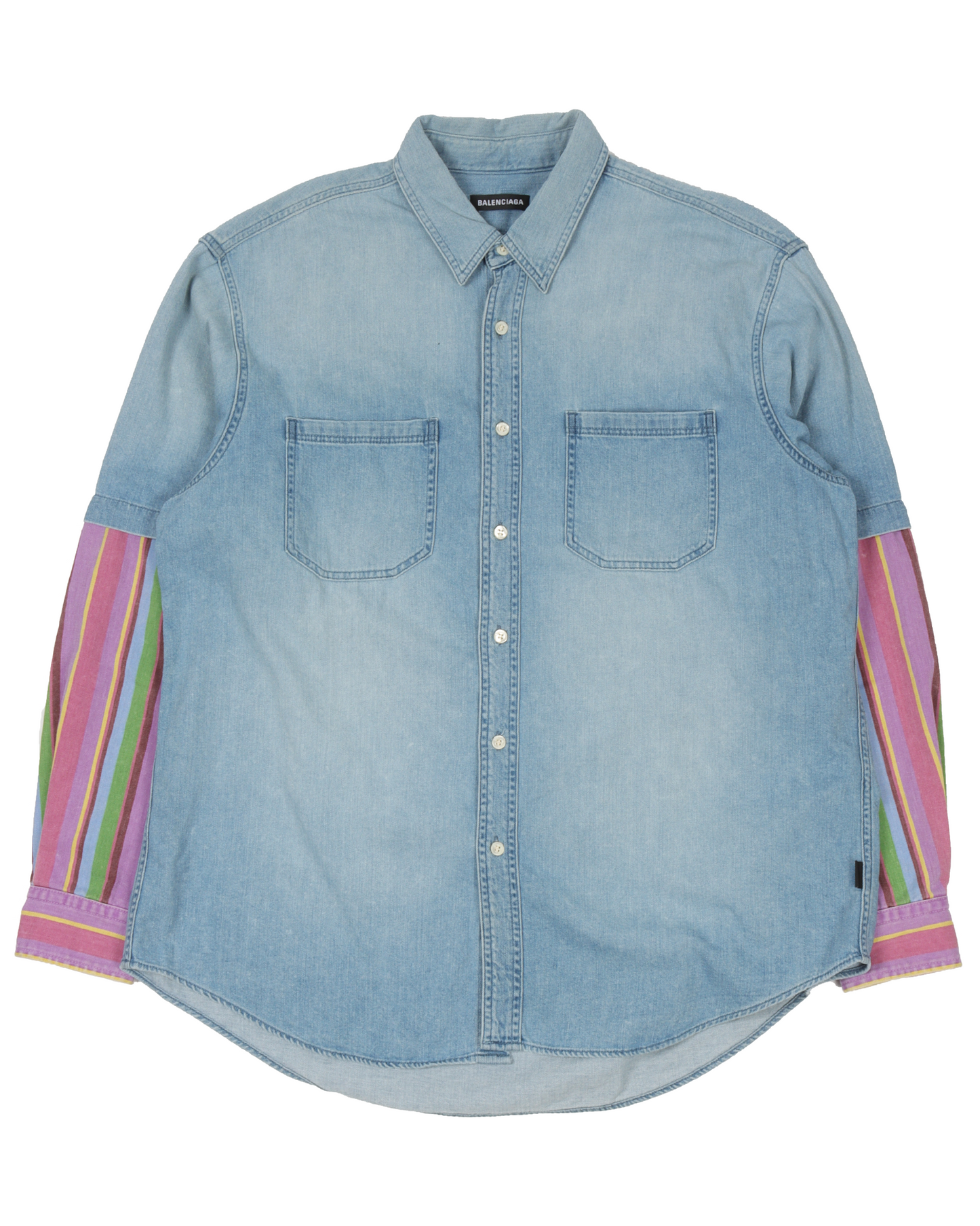 Denim Stripped Sleeve Shirt