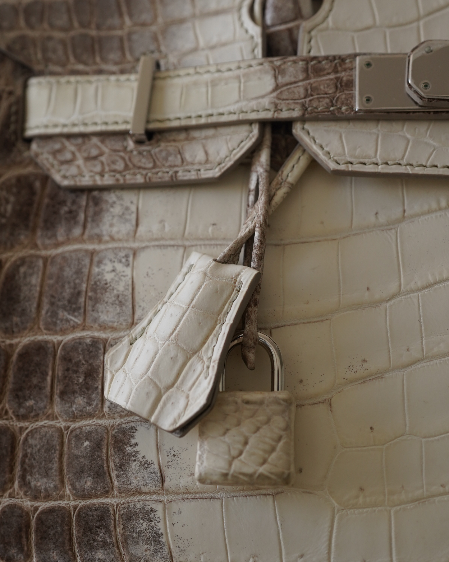 Birkin Himalayan Crocodile Matte 30 White/Brown