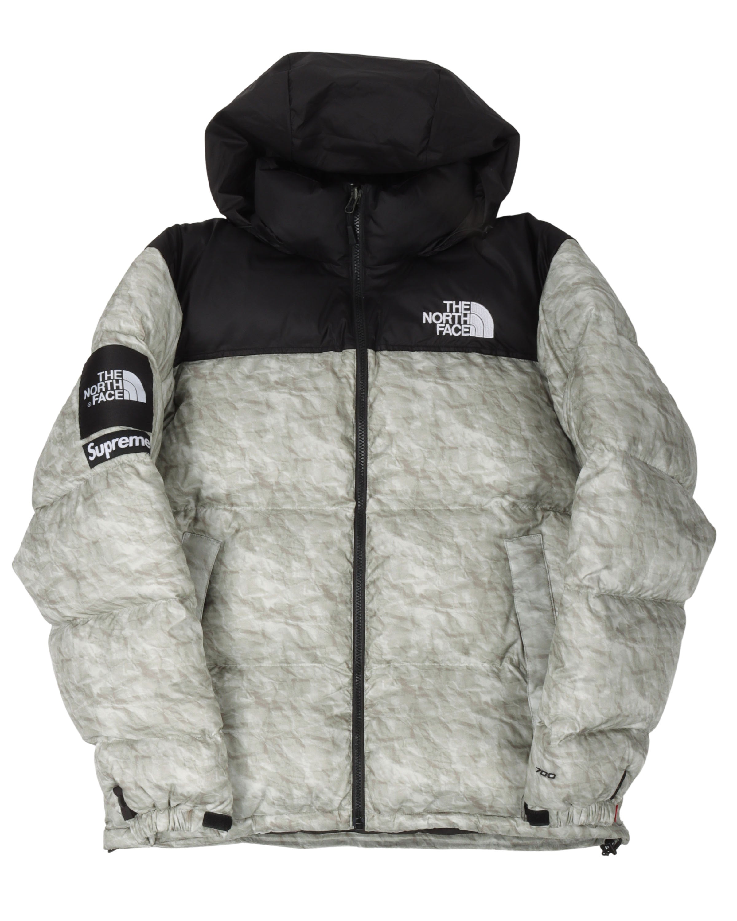 Supreme north face paper print 2024 nuptse jacket