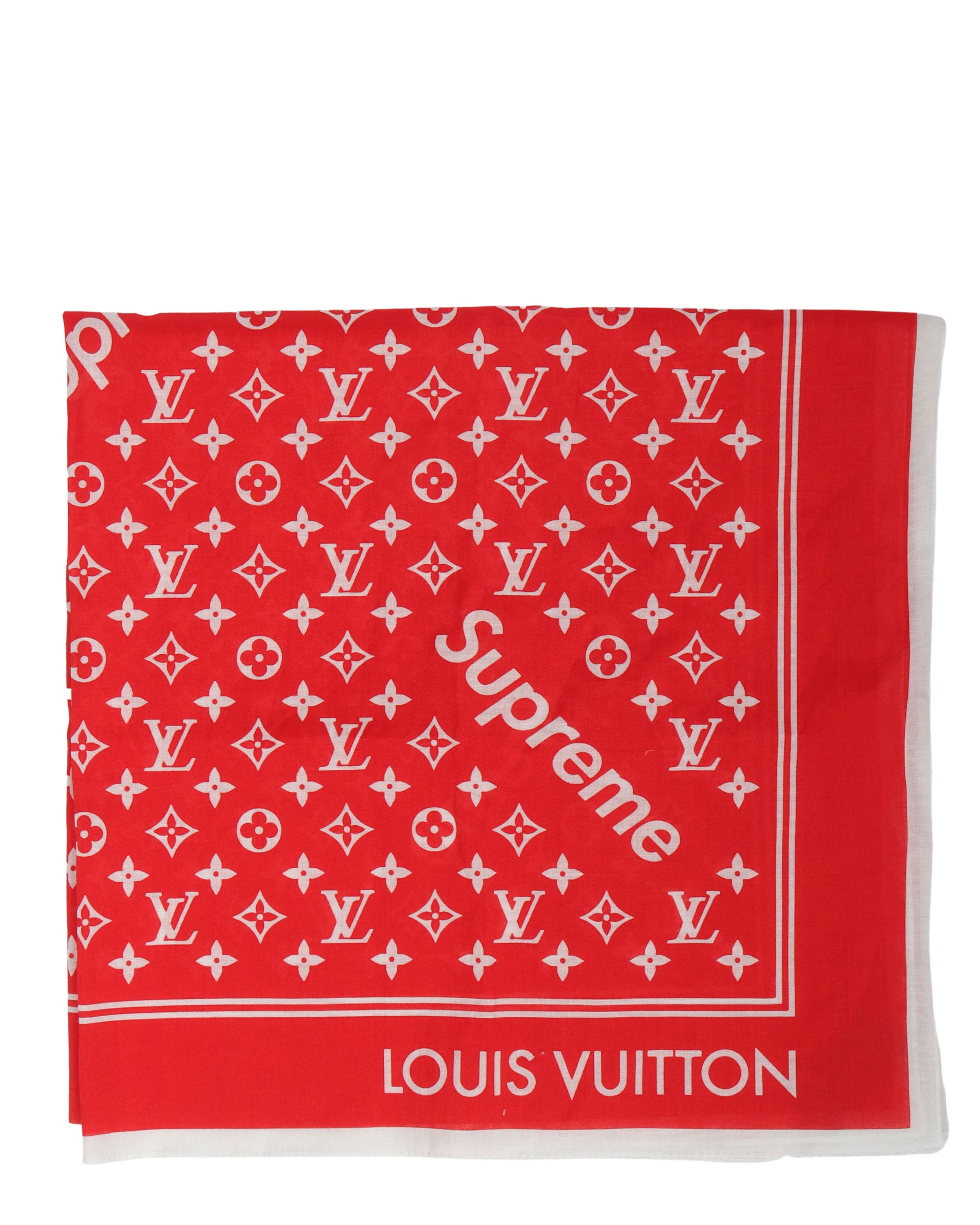 Supreme x Louis Vuitton LV Monogram Bandana Scarf RED RARE LIMITED