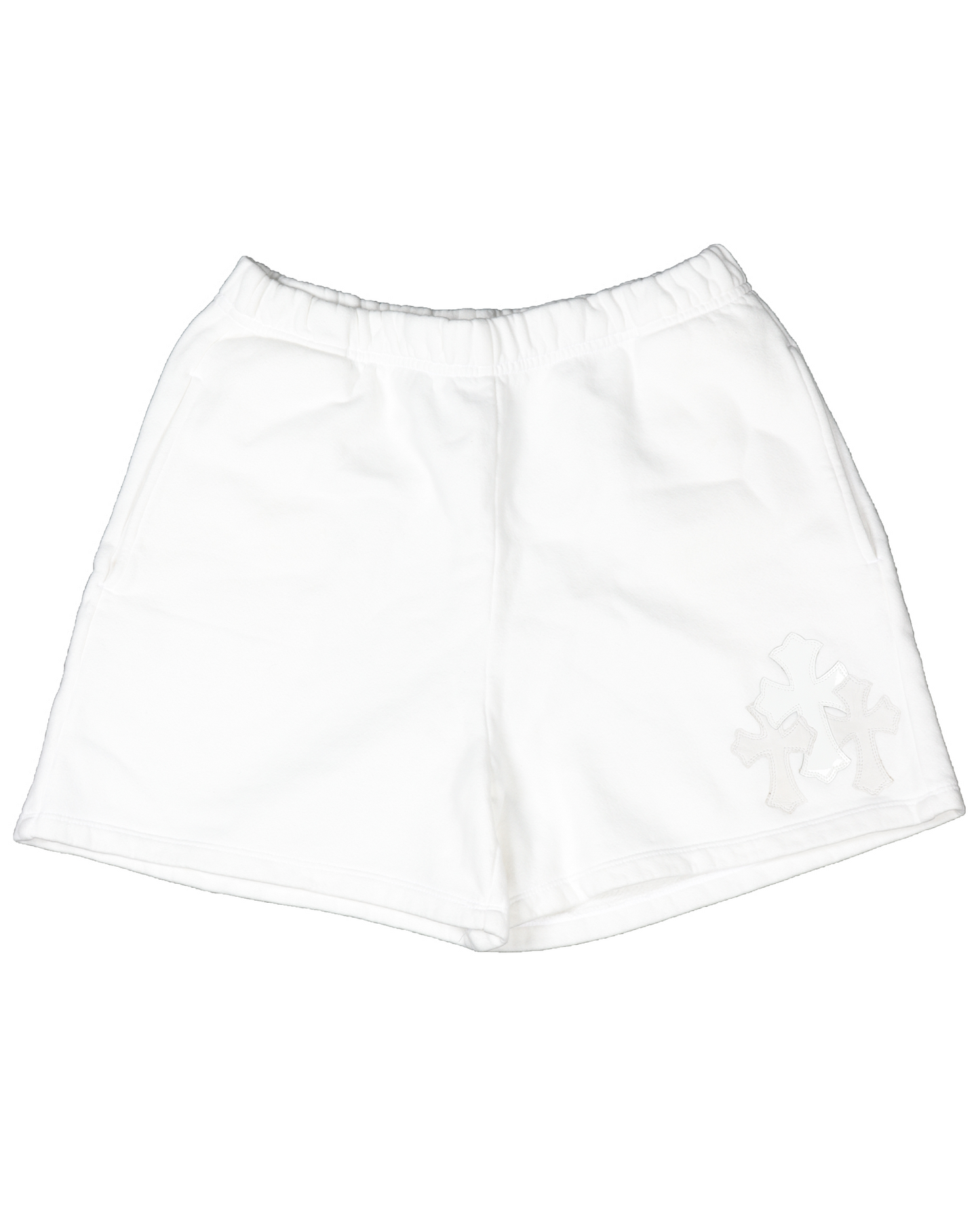 White Cross Sweat Shorts