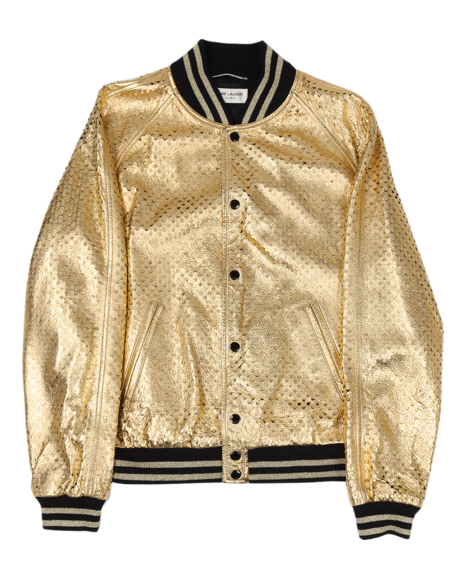 SS17 Gold Leather Teddy Souvenir Jacket