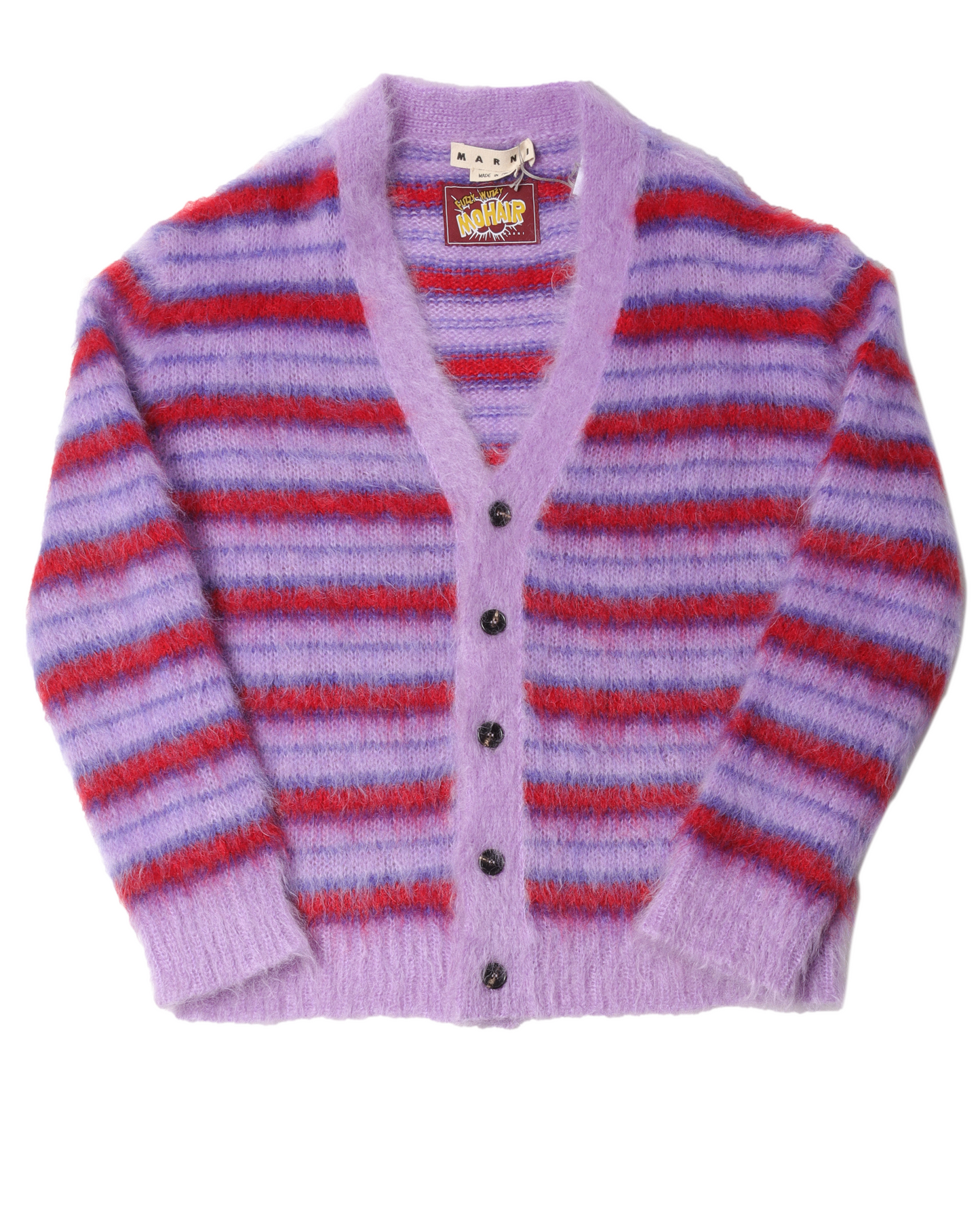 Mohair Fuzzy Wuzzy Stripped Cardigan