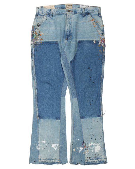 Paint Splattered Flare Carpenter Pants
