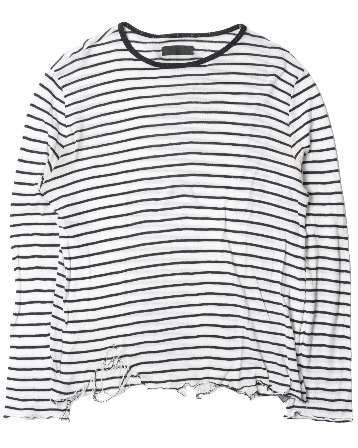 Distressed Striped Long Sleeve Shirt