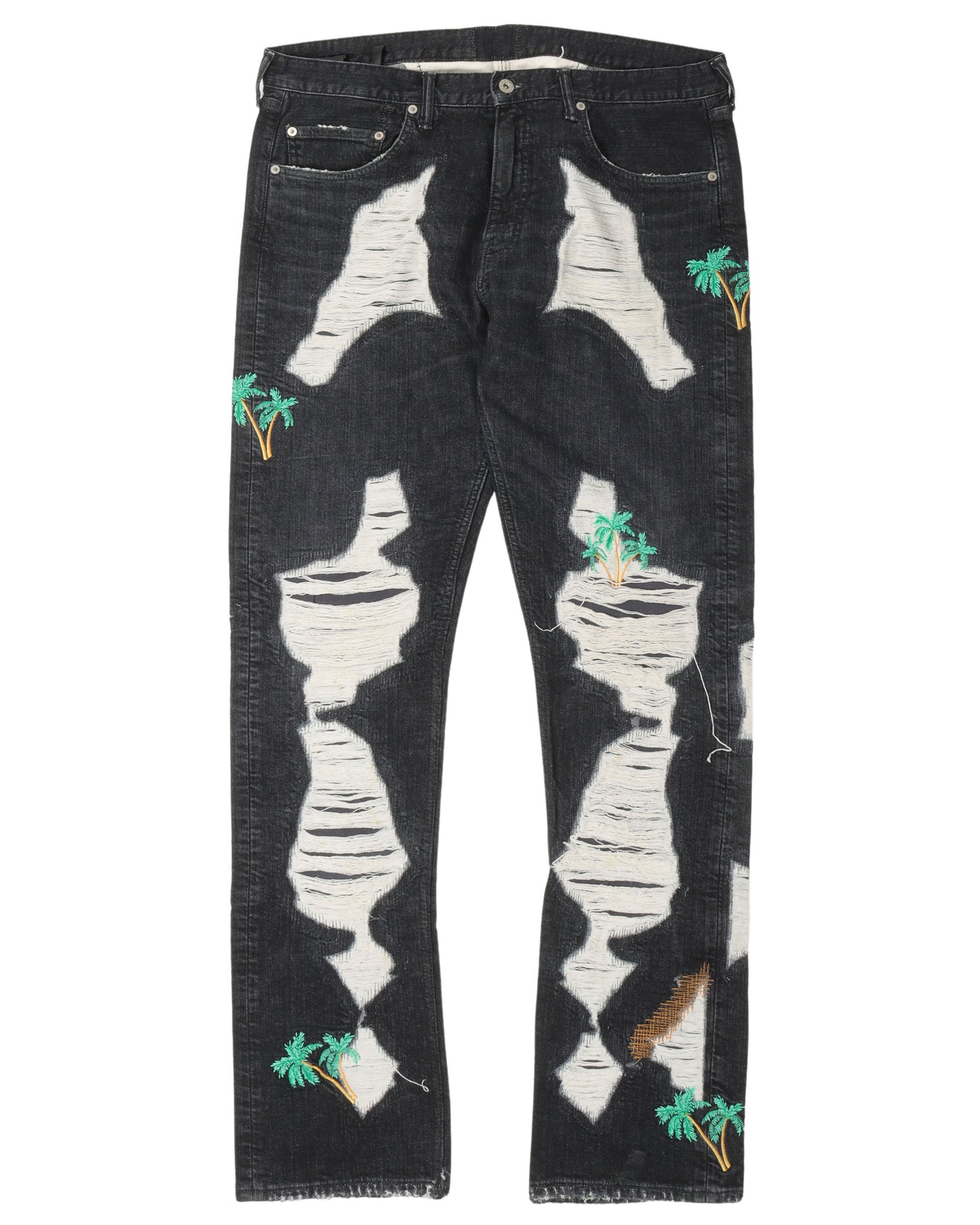 Distressed Denim Light Wash Jeans