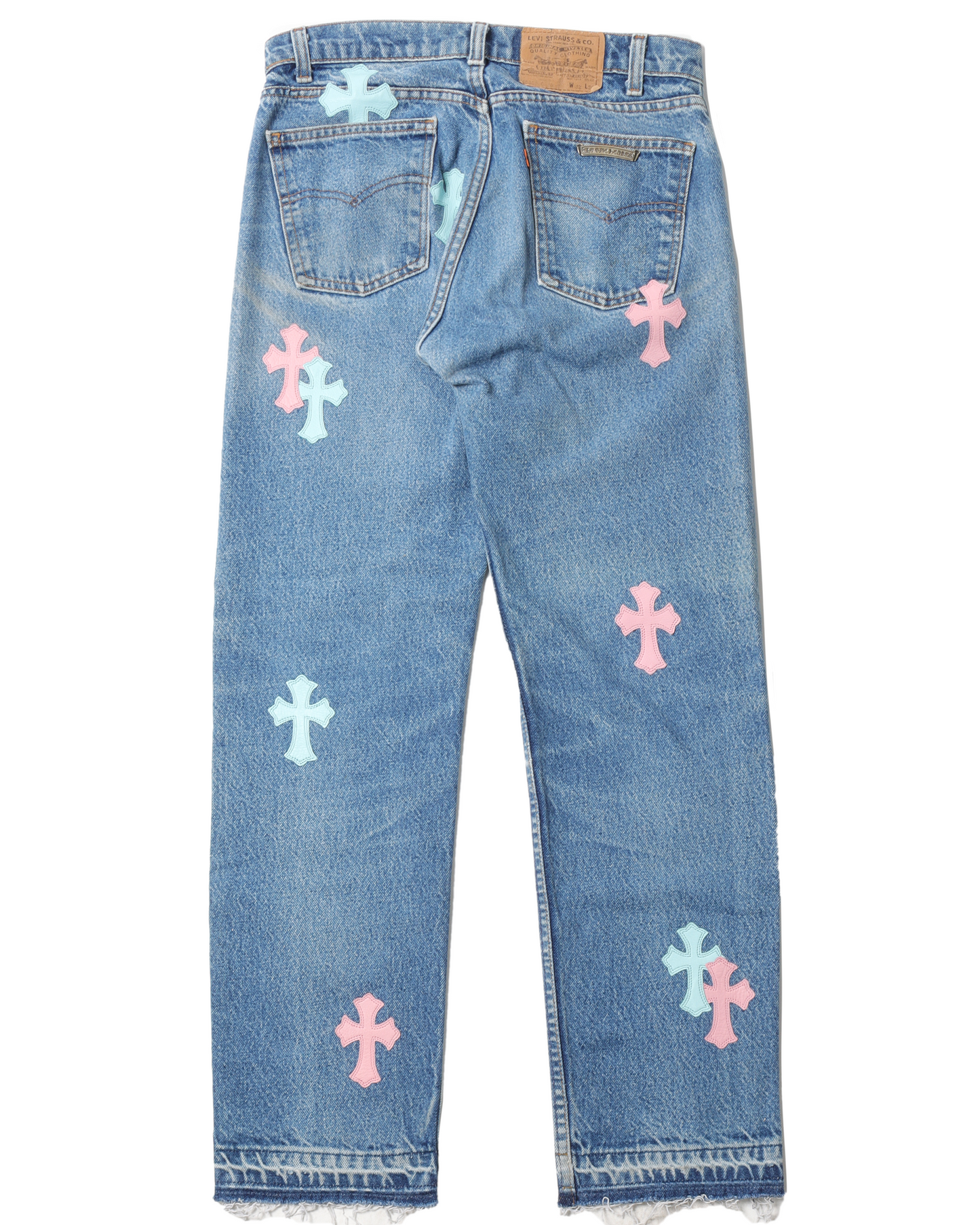 Levi Pink And Blue Cross Jeans
