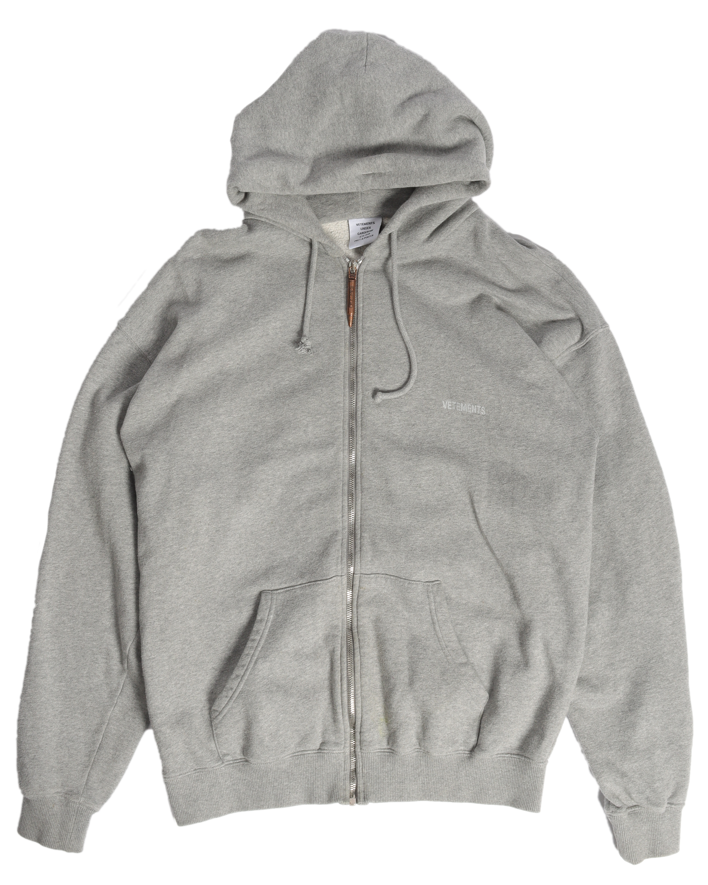 Vetements SS19 Bullet Zipper Elbow Cut-Out Hoodie