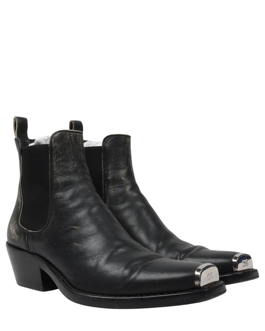 Distressed Western Chris Steel-Toe Chelsea Boots