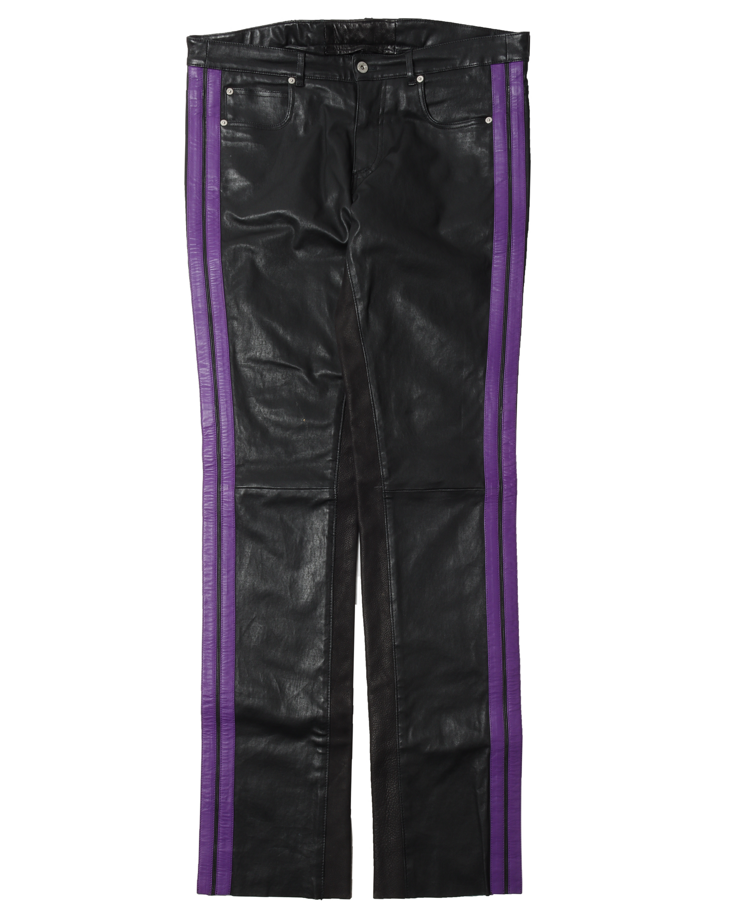Sample Leather Purple Stripped Pants