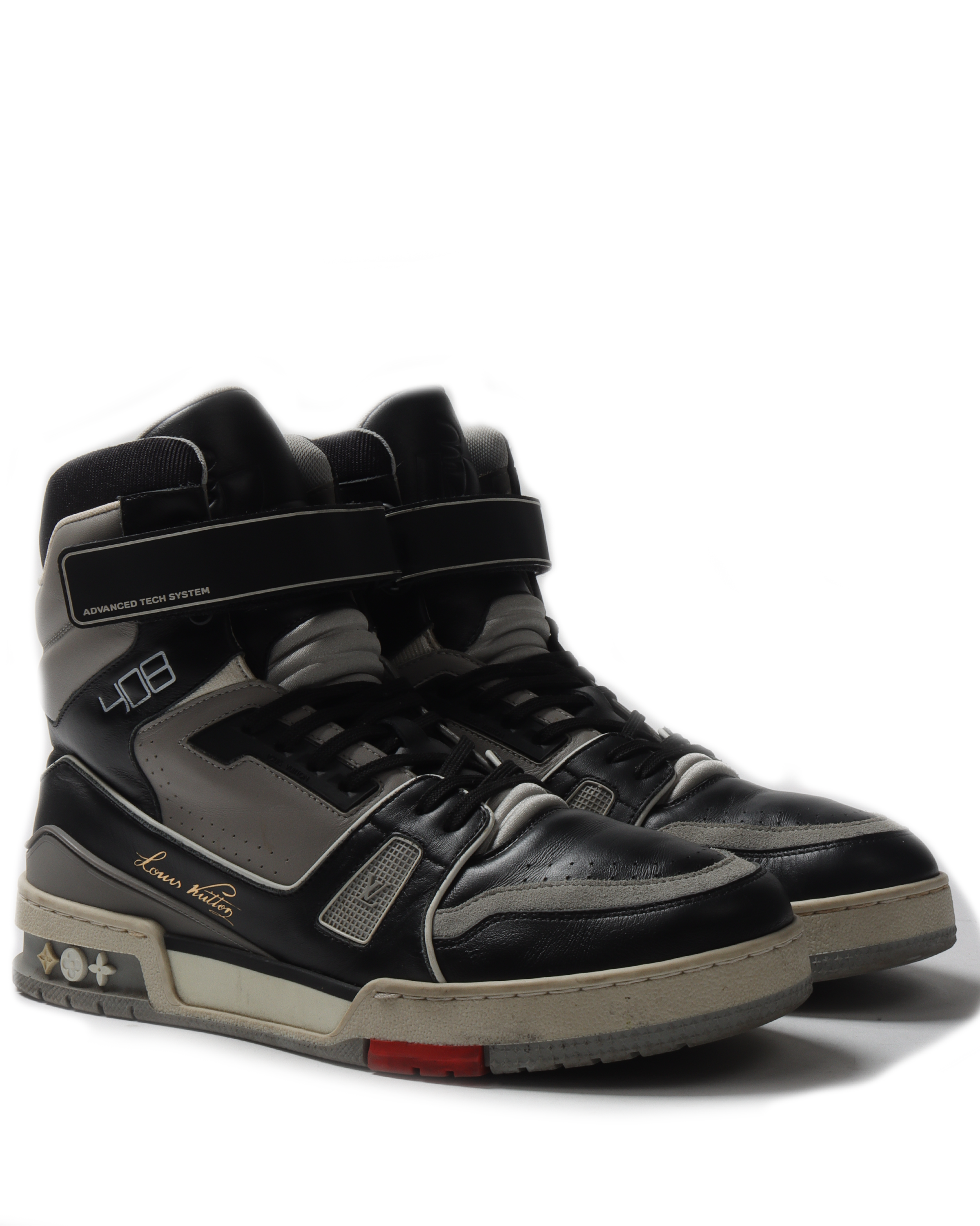 Louis vuitton lv trainer 2025 sneaker boot high black grey