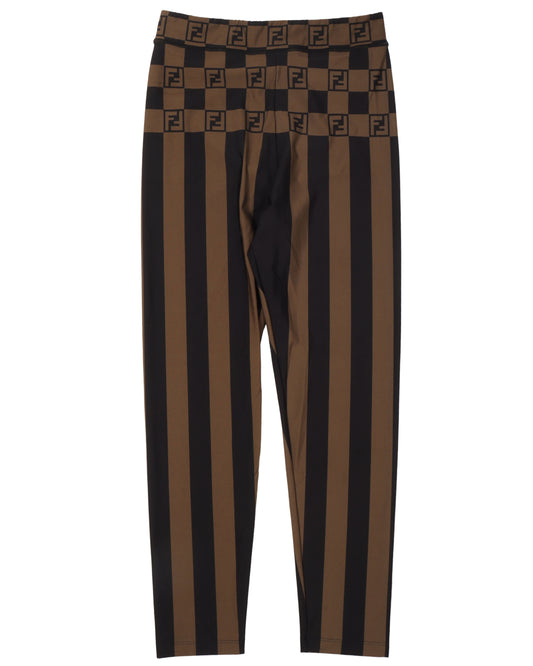 Striped Monogram Leggings
