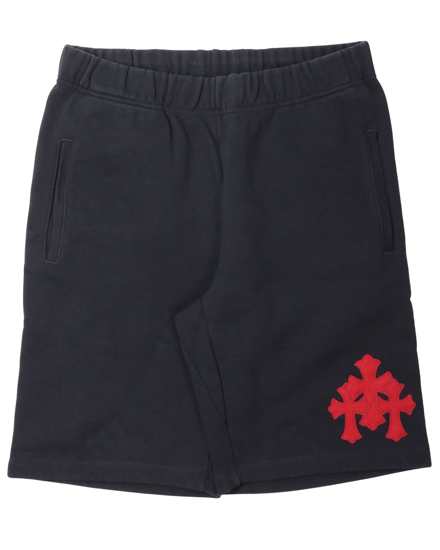 Leather Cross Sweat Shorts