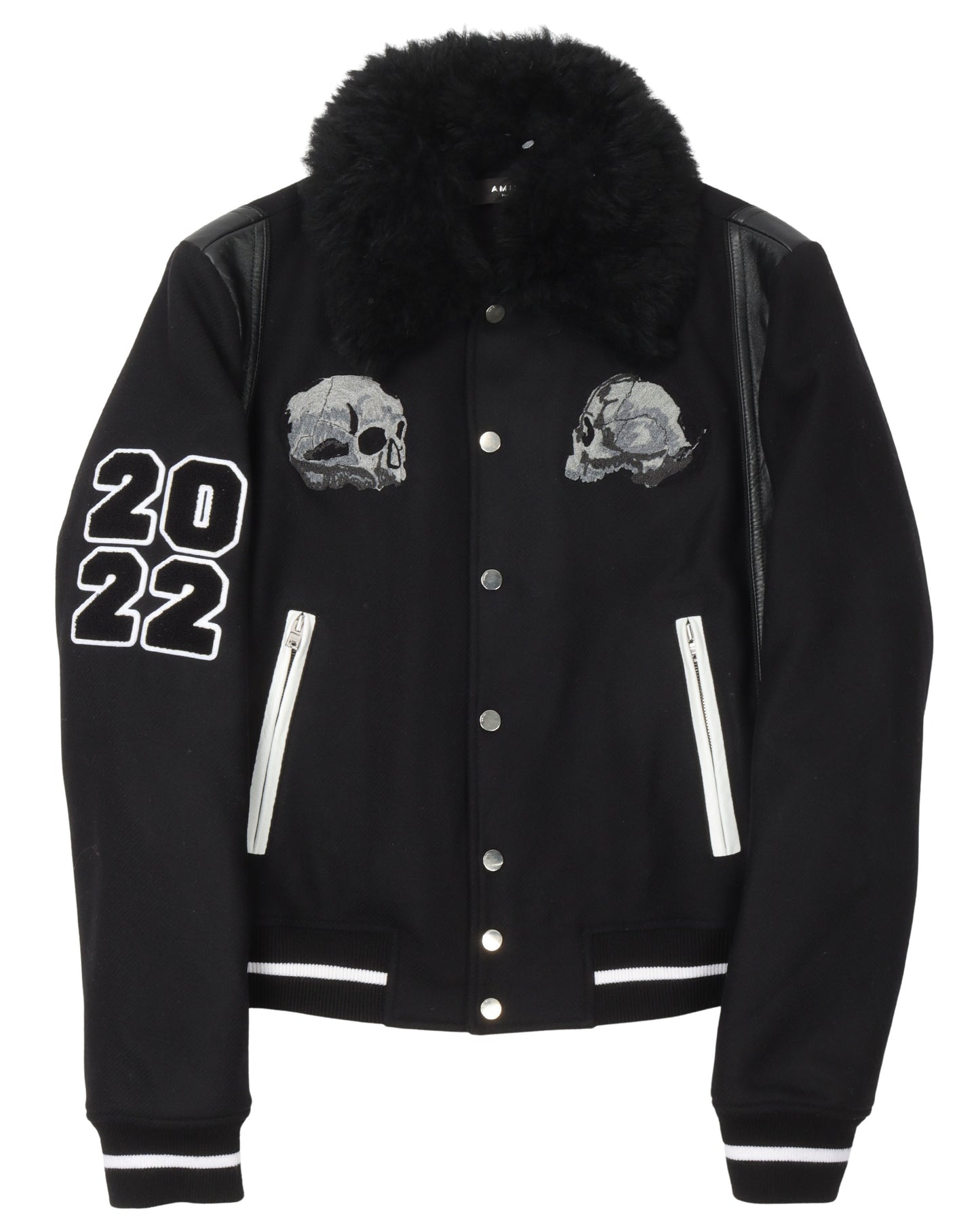 Wes Lang Shearling Collar Varsity Jacket