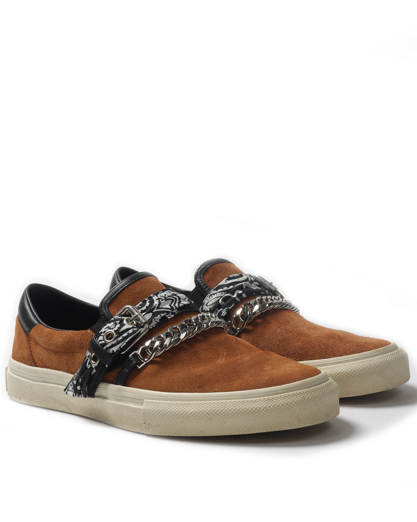 Bandana-Chain Slip-On Sneakers