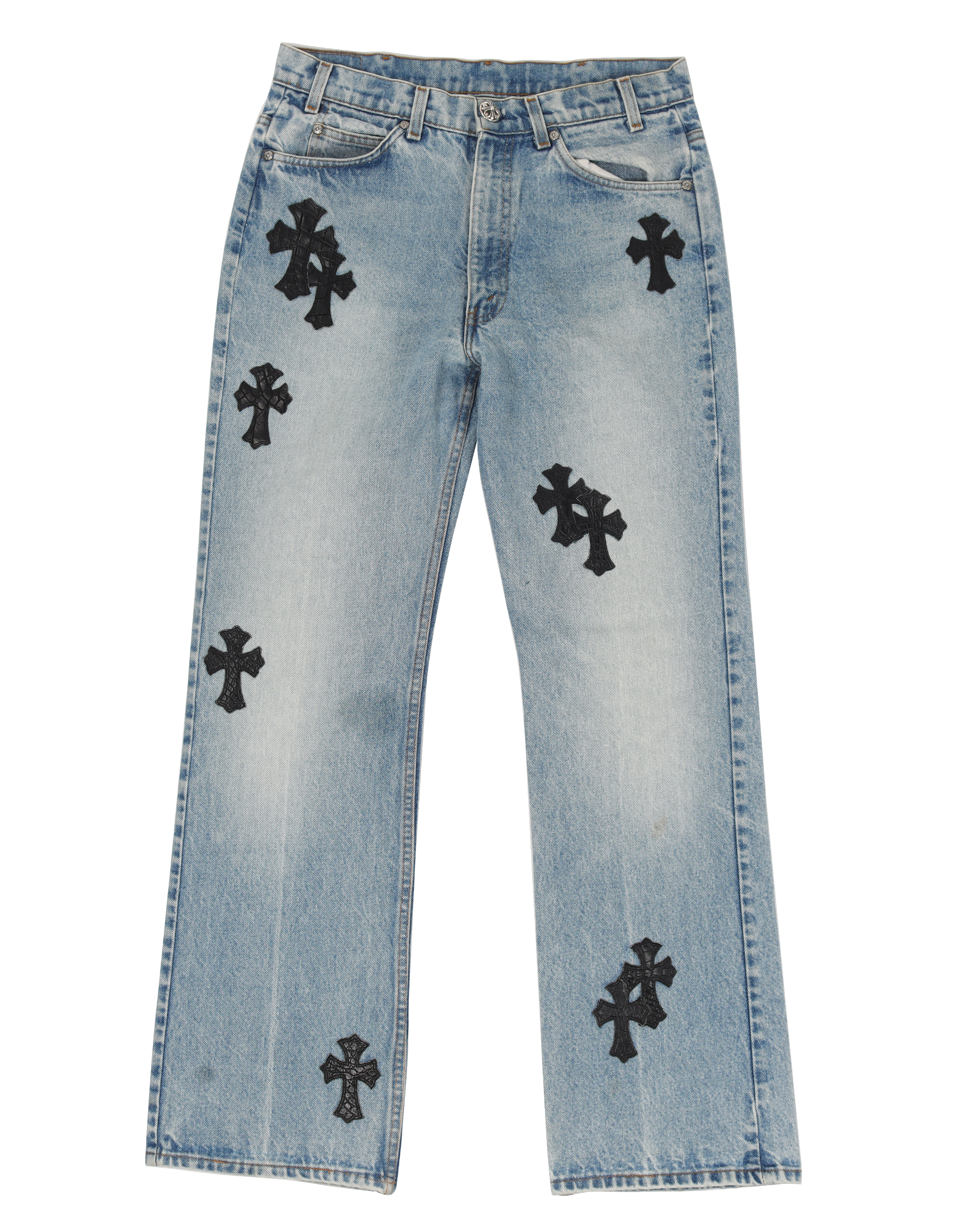 Chrome Hearts Black Cross-Patch Jeans