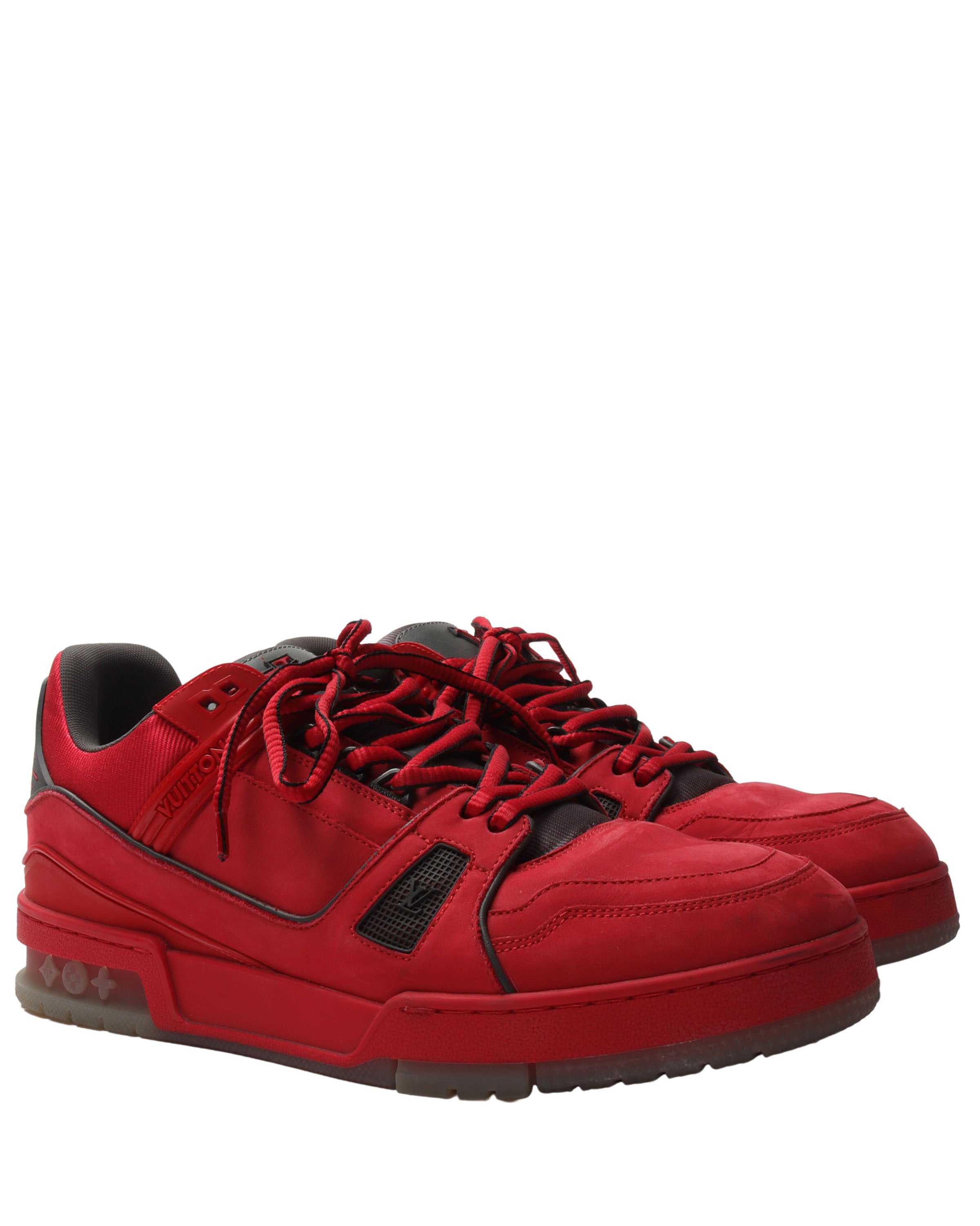Louis Vuitton Red Sneakers Shoes - 6 For Sale on 1stDibs
