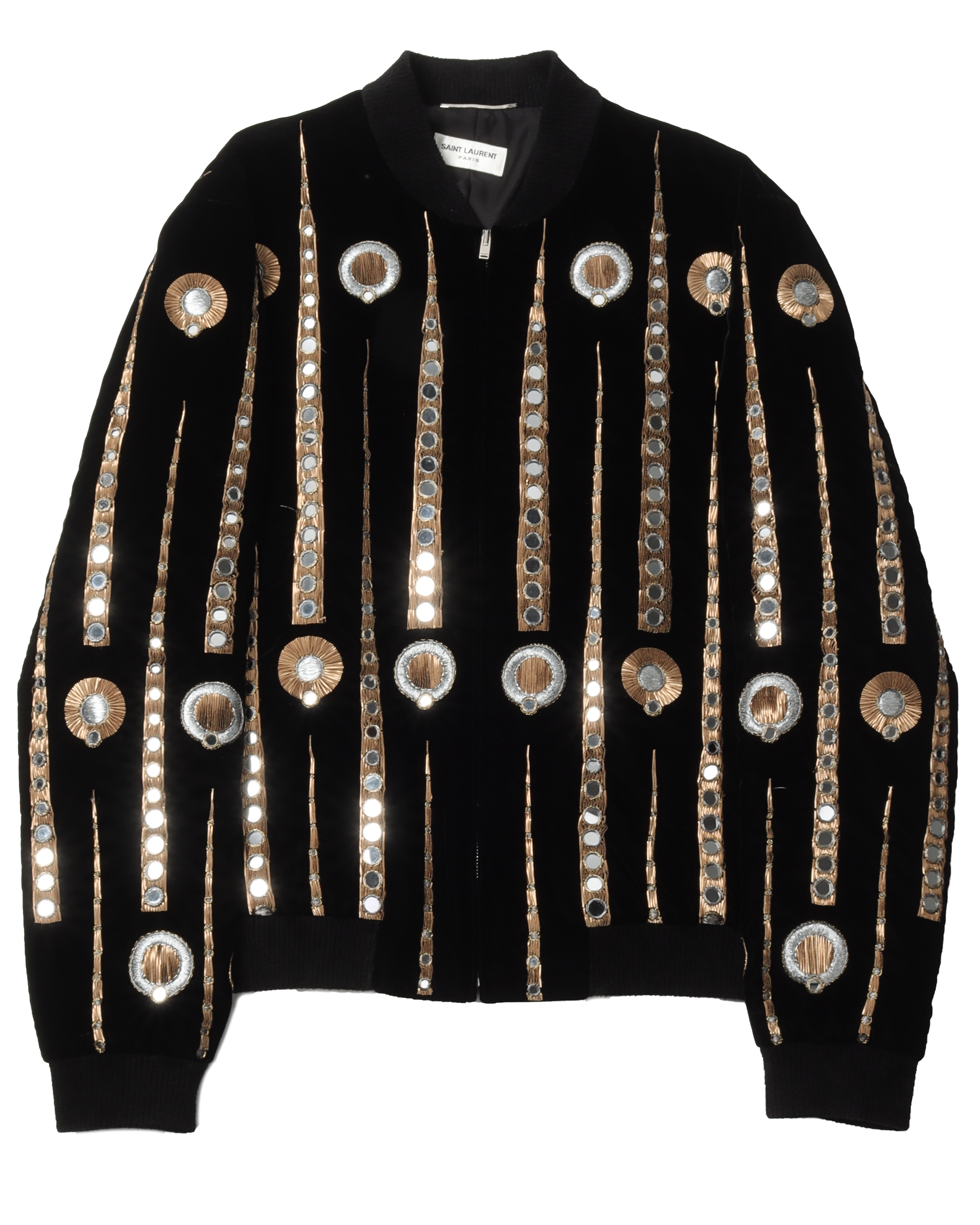 Saint laurent cheap studded bomber jacket