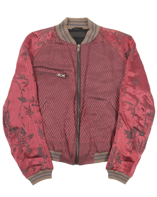 FW15 Cheveron Silk/Linen Floral Bomber