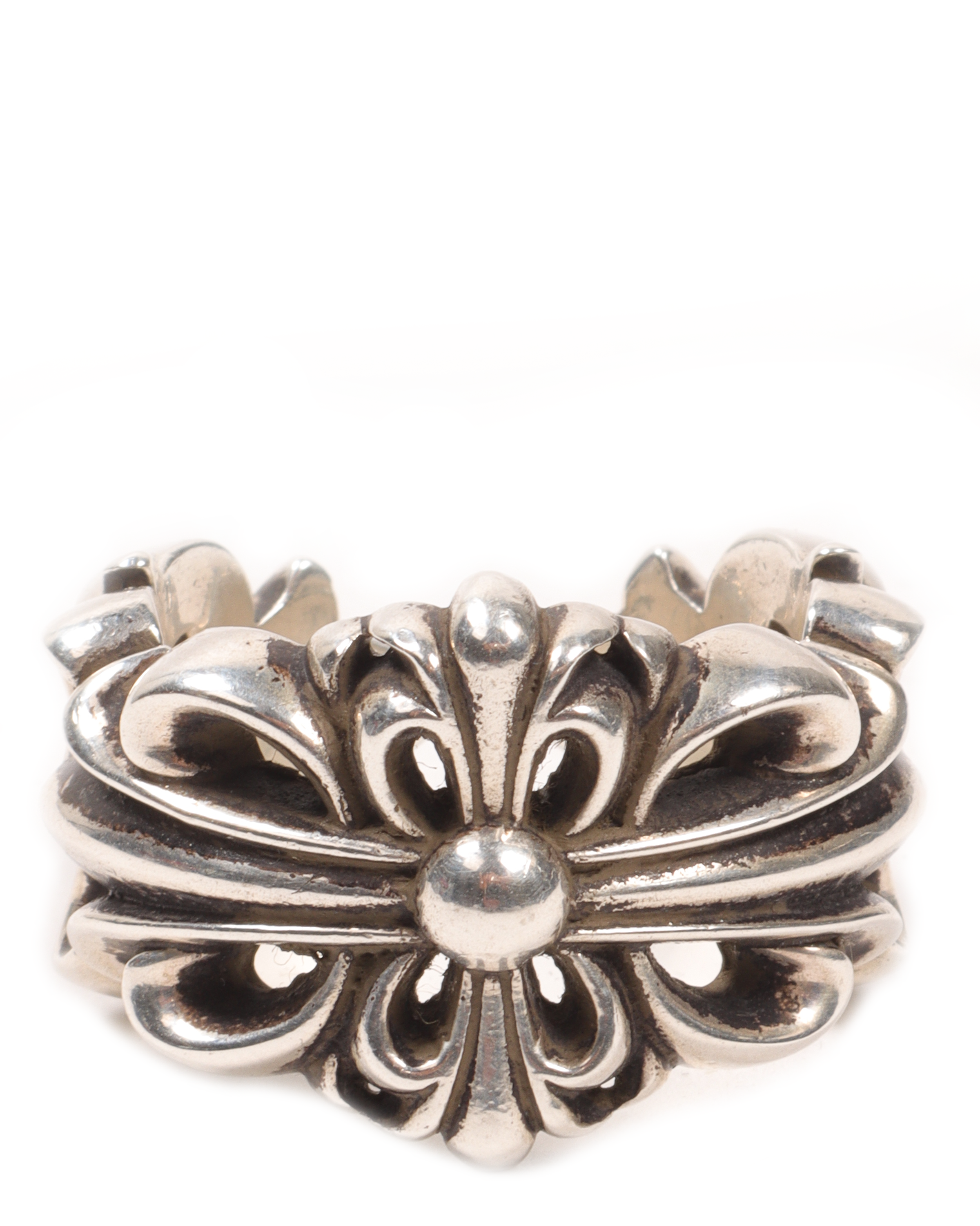 Chrome hearts double online floral cross ring