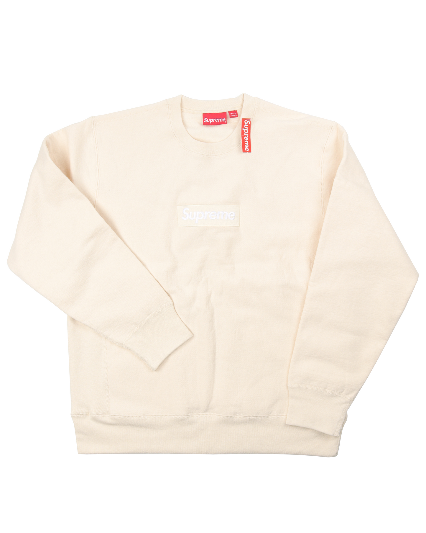 FW18 Box Logo Sweatshirt w/ Tags (Natural)