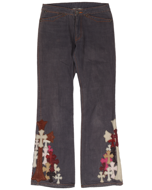 Japanese Flared Cemetery Cross Patch Denim