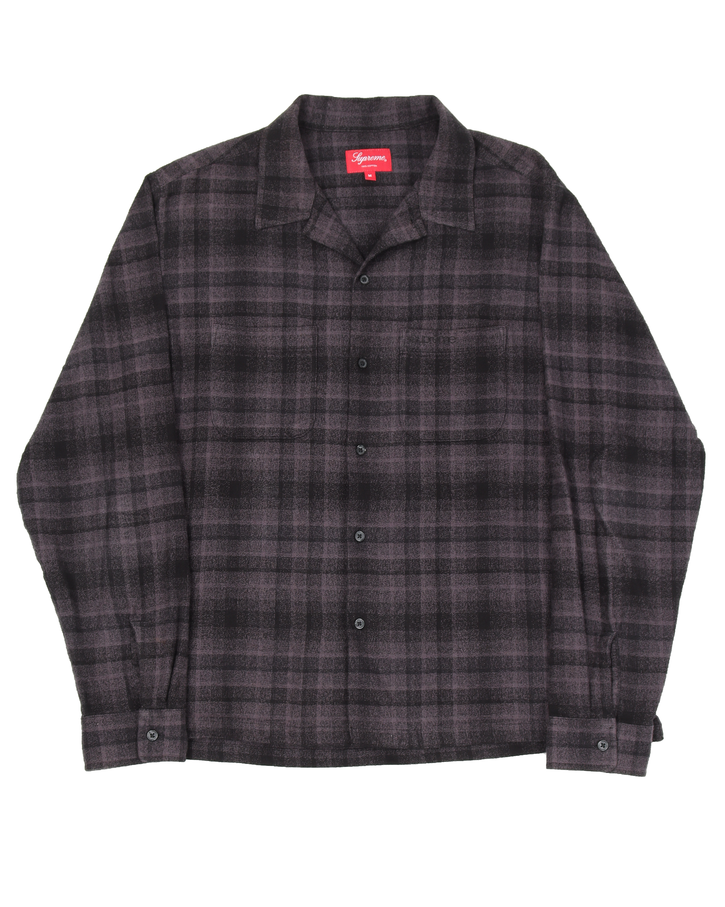 Supreme Plaid Flannel Shirt Black Mサイズ