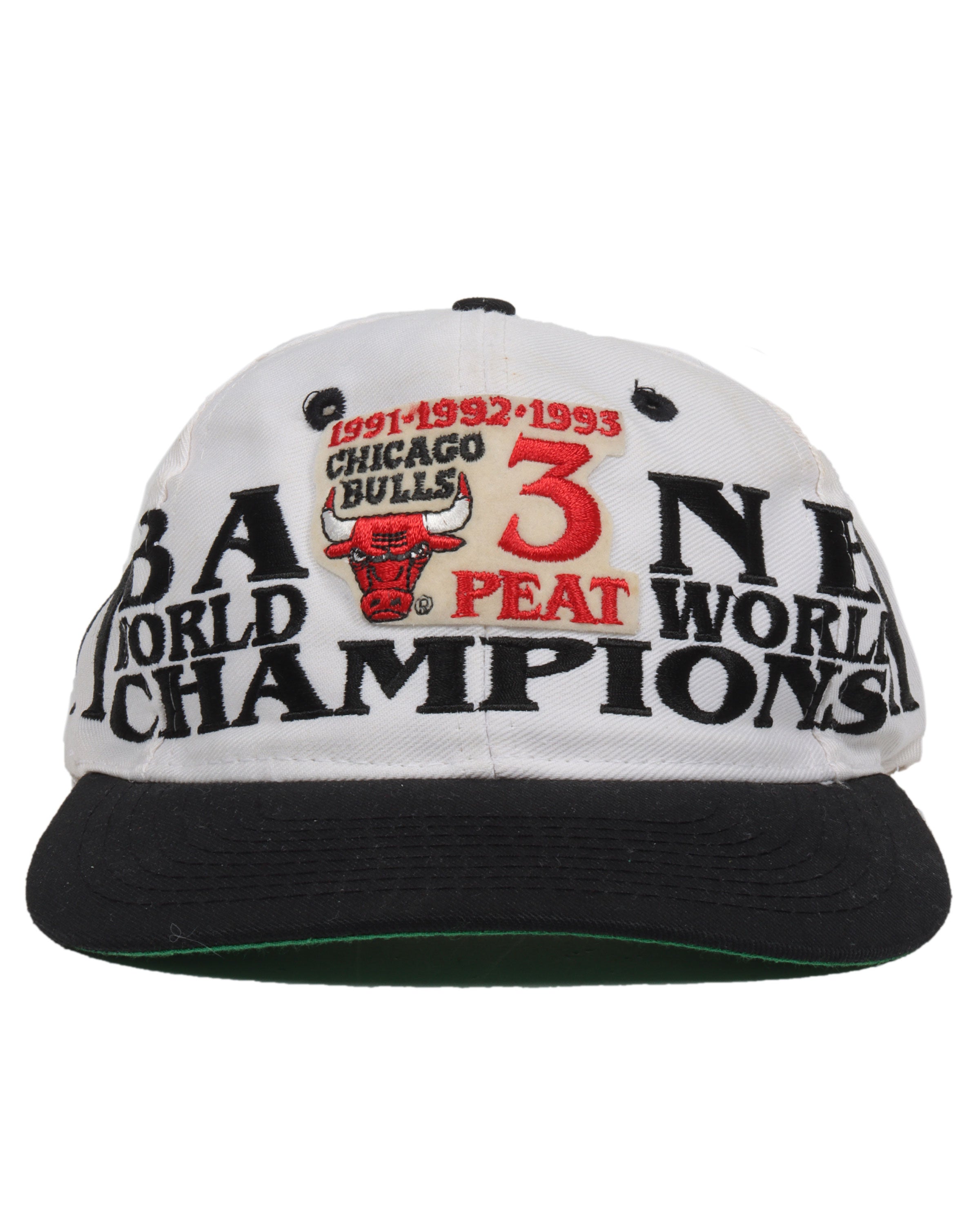 NEW Vintage Rare Chicago Bulls NBA Basketball 3 Peat Champions Hat Vtg  Snapback