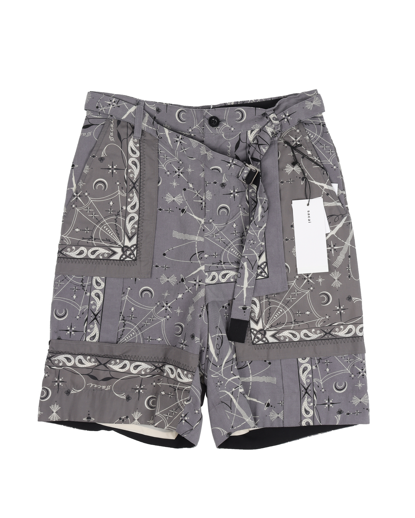 DR.WOO Paisley Cordoruy Bandana Print Shorts