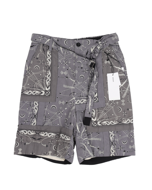 DR.WOO Paisley Cordoruy Bandana Print Shorts