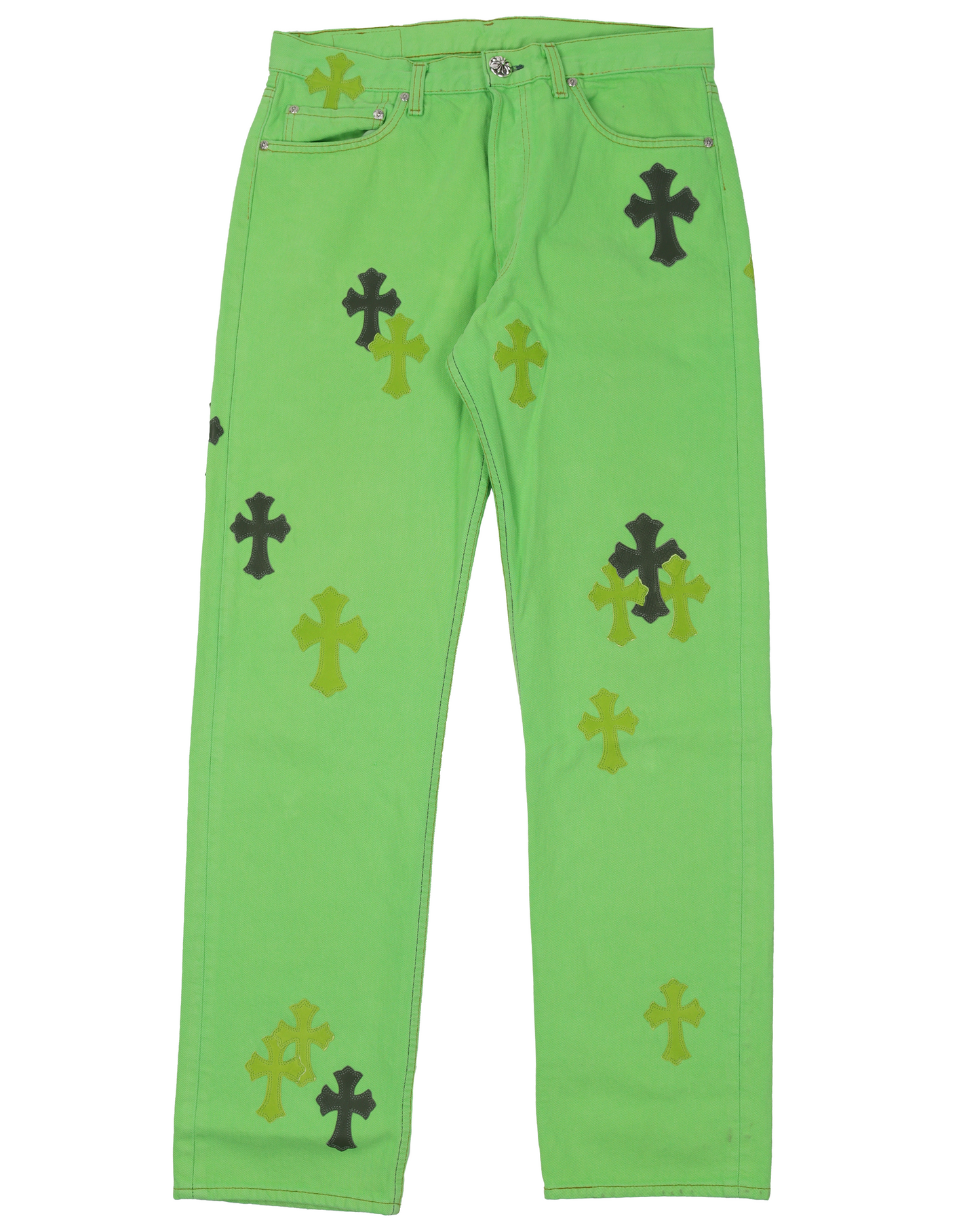 Levi's Cross Patch Denim Sex Records Neon Green