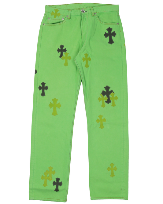 Levi's Cross Patch Denim Sex Records Neon Green