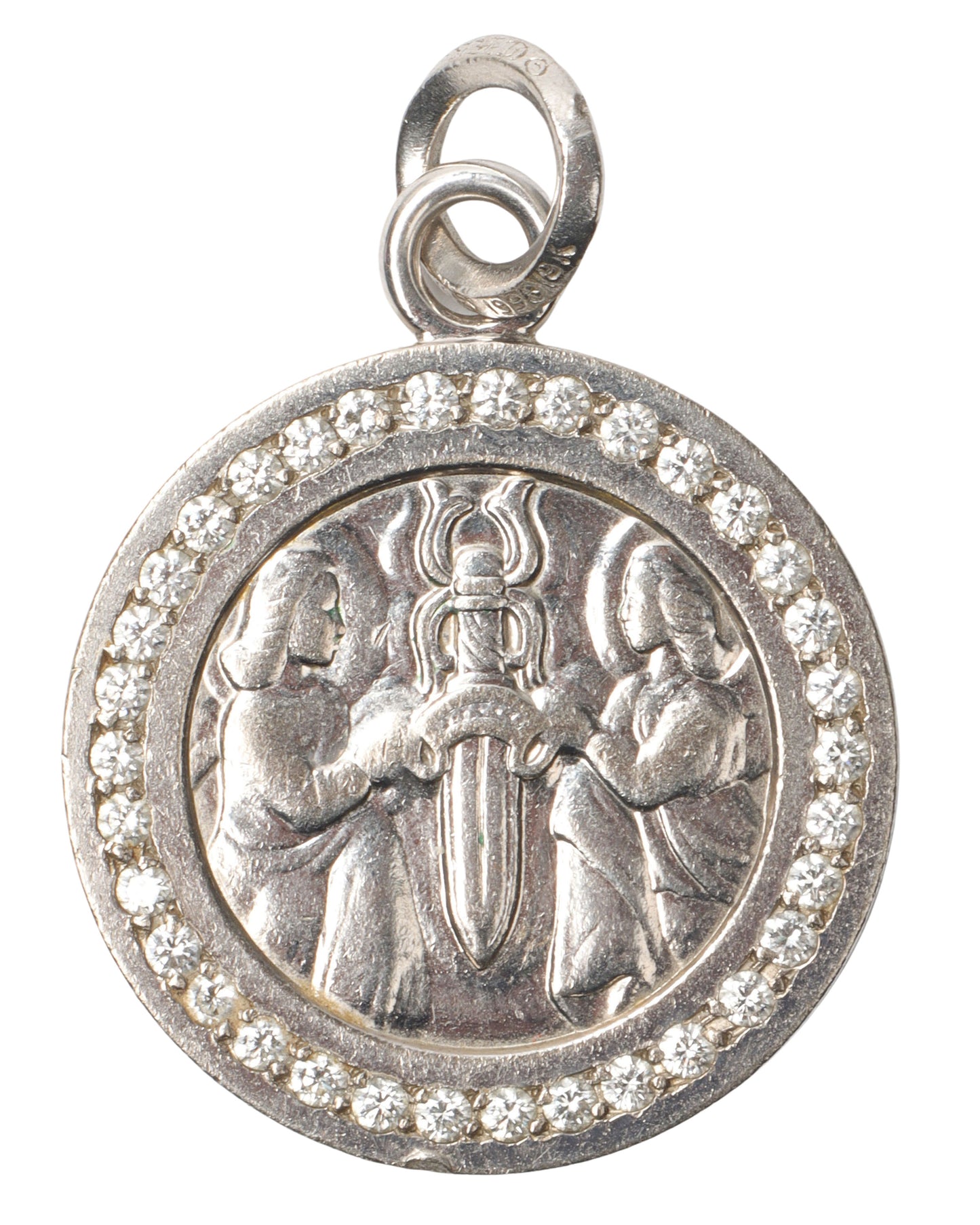 Diamond Embellished 18k White Gold Pendant